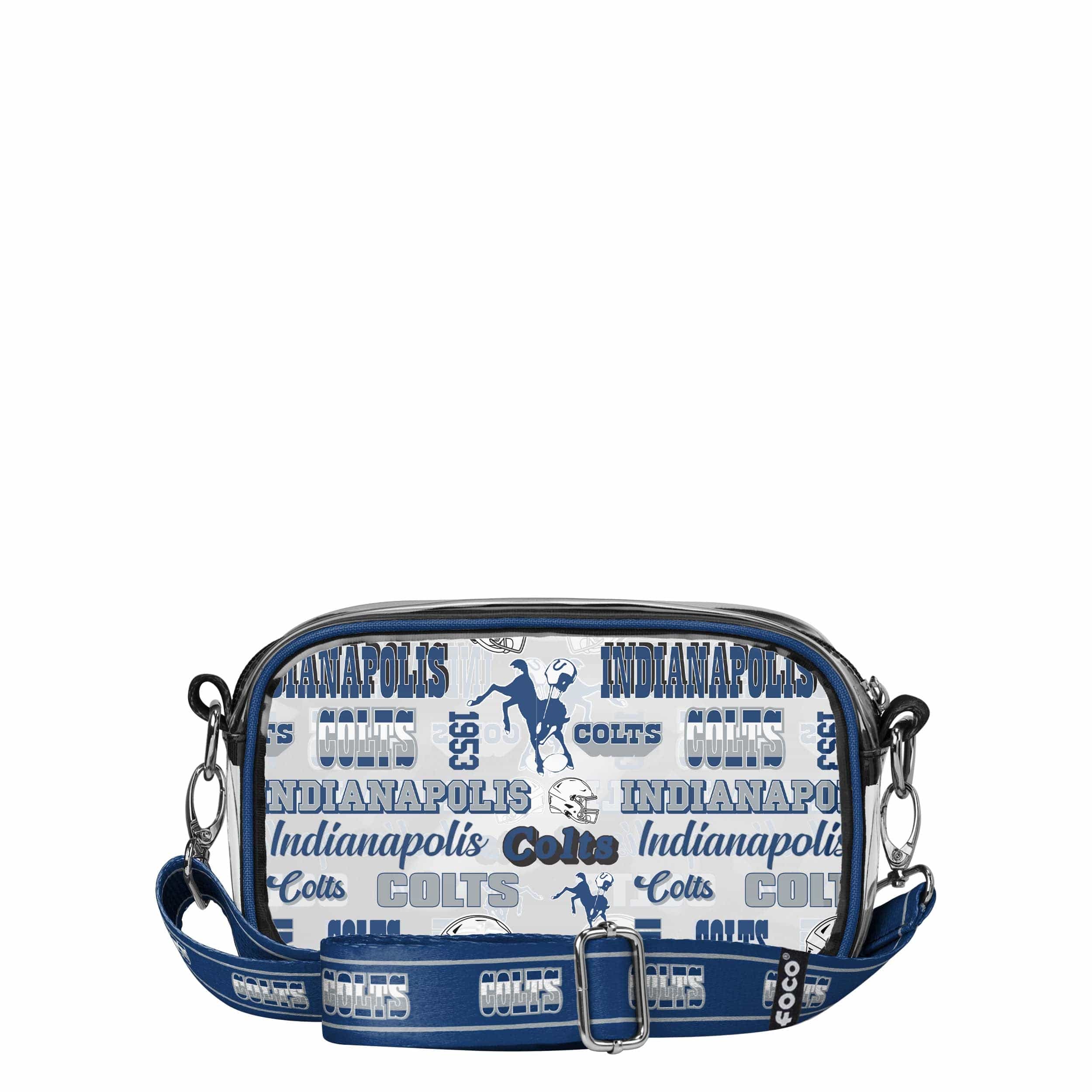 Indianapolis Colts NFL Repeat Retro Print Clear Crossbody Bag - Image 5