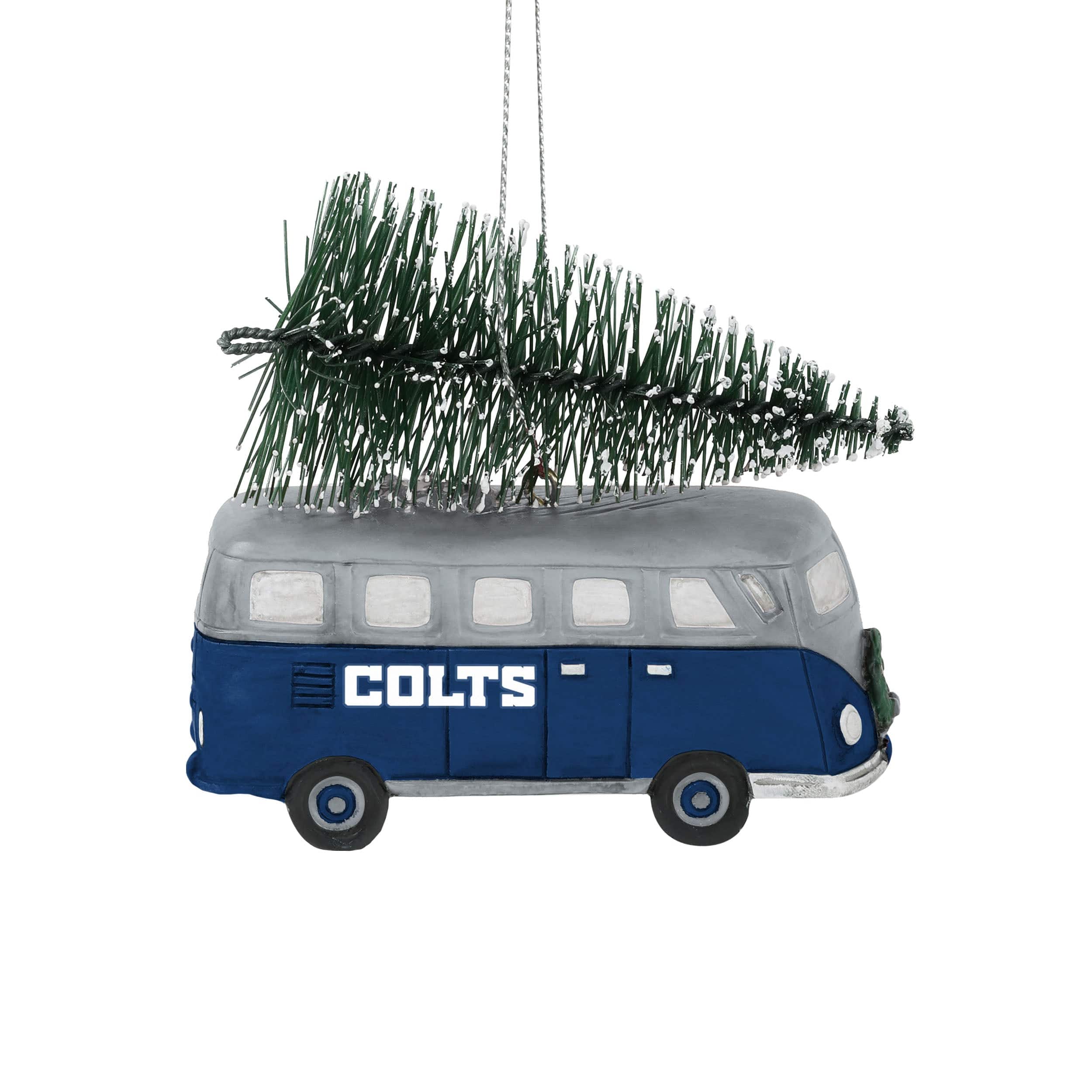 Indianapolis Colts NFL Retro Bus With Tree Ornament - Image 2