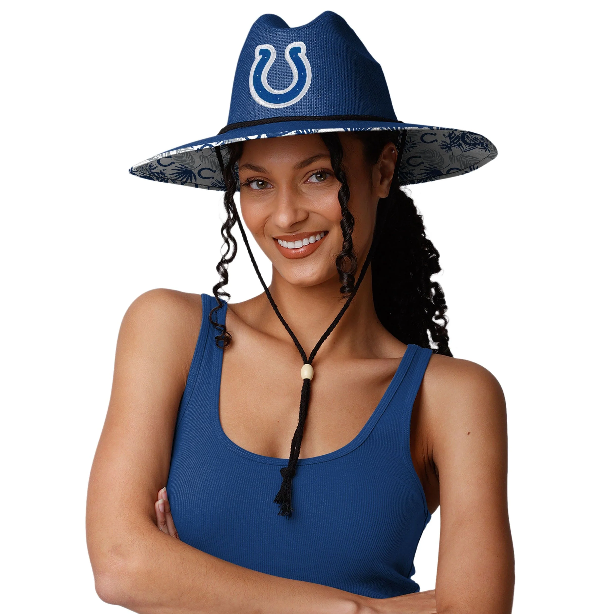 Indianapolis Colts NFL Team Color Straw Hat - Image 4