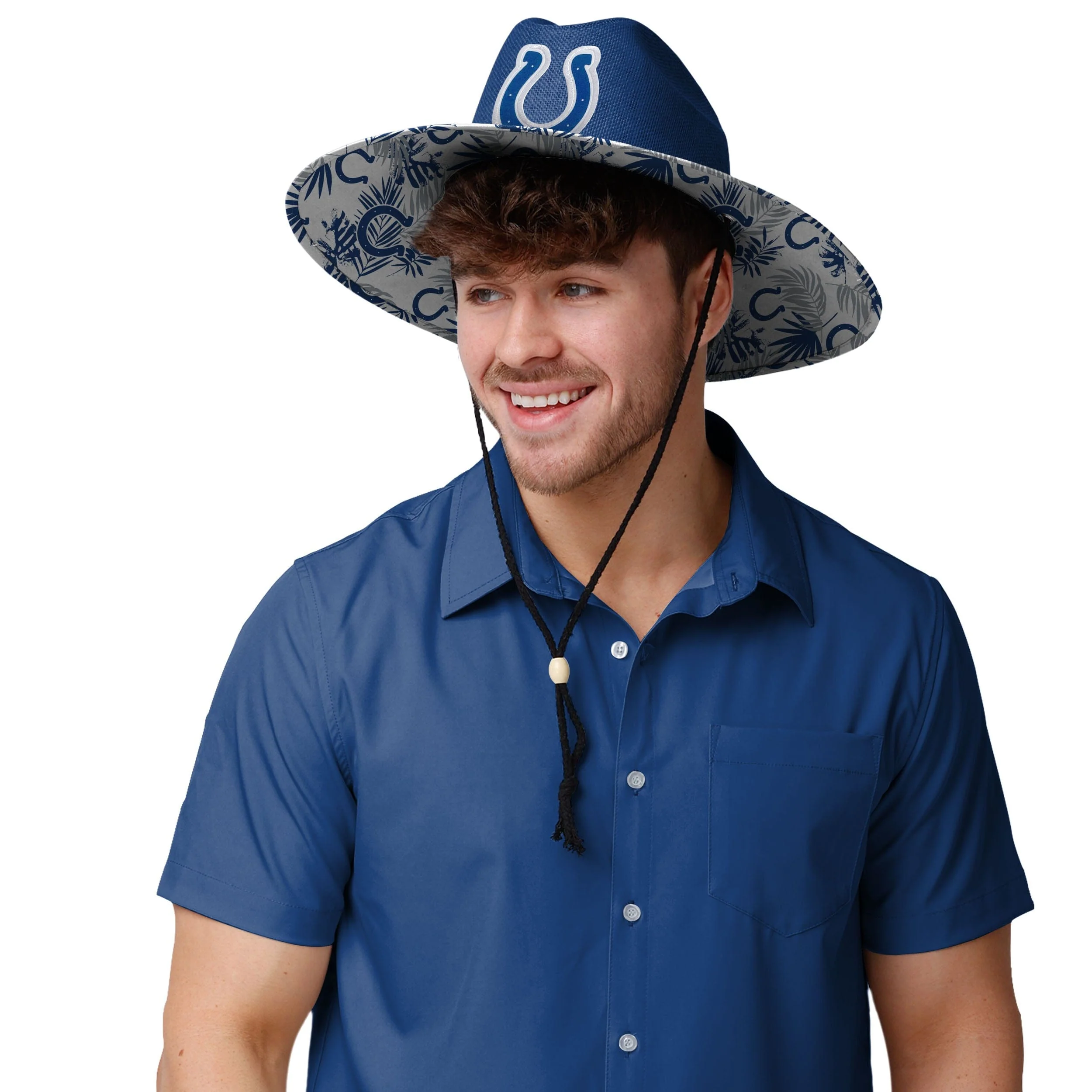 Indianapolis Colts NFL Team Color Straw Hat - Image 5