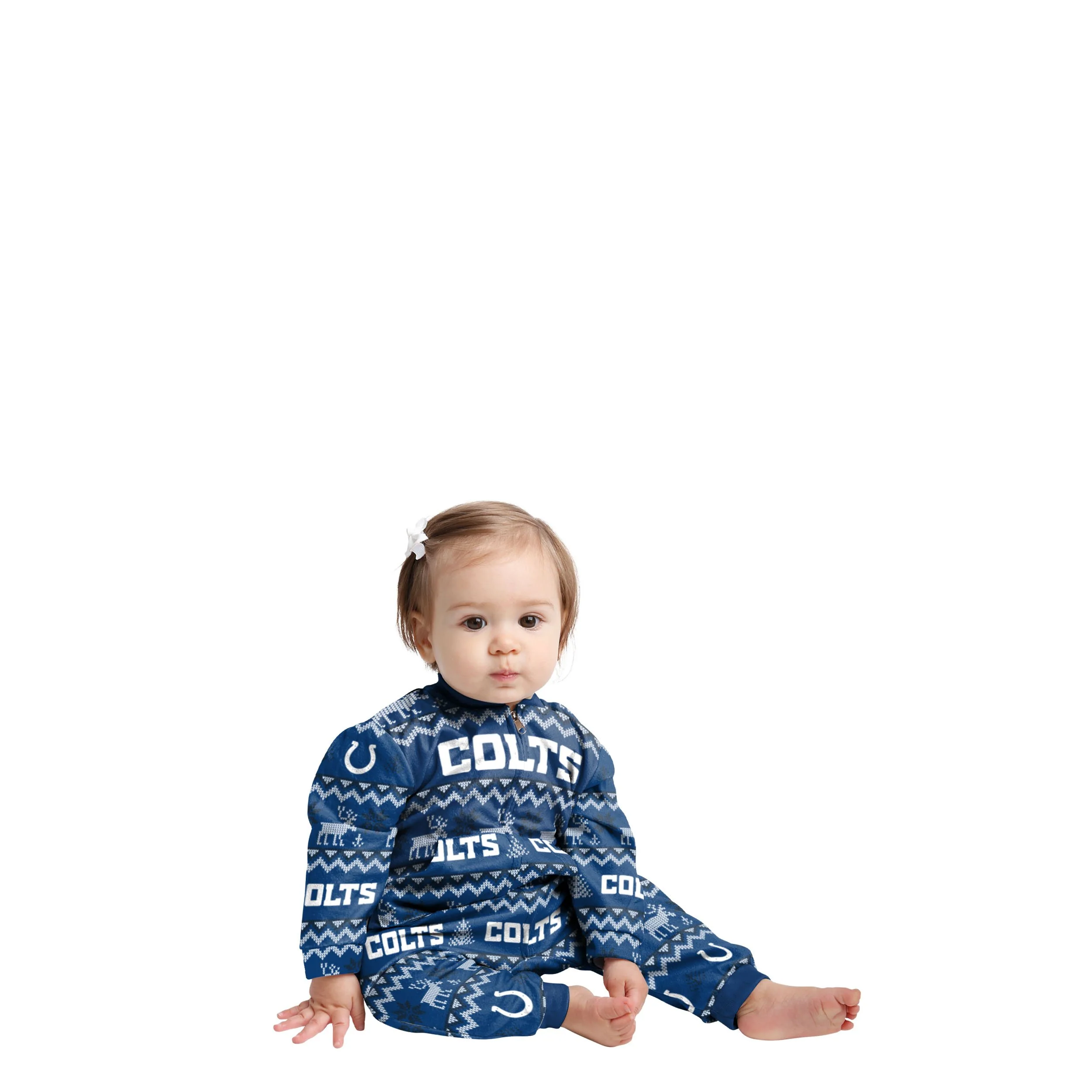 Indianapolis Colts NFL Ugly Pattern Family Holiday Pajamas - Image 2