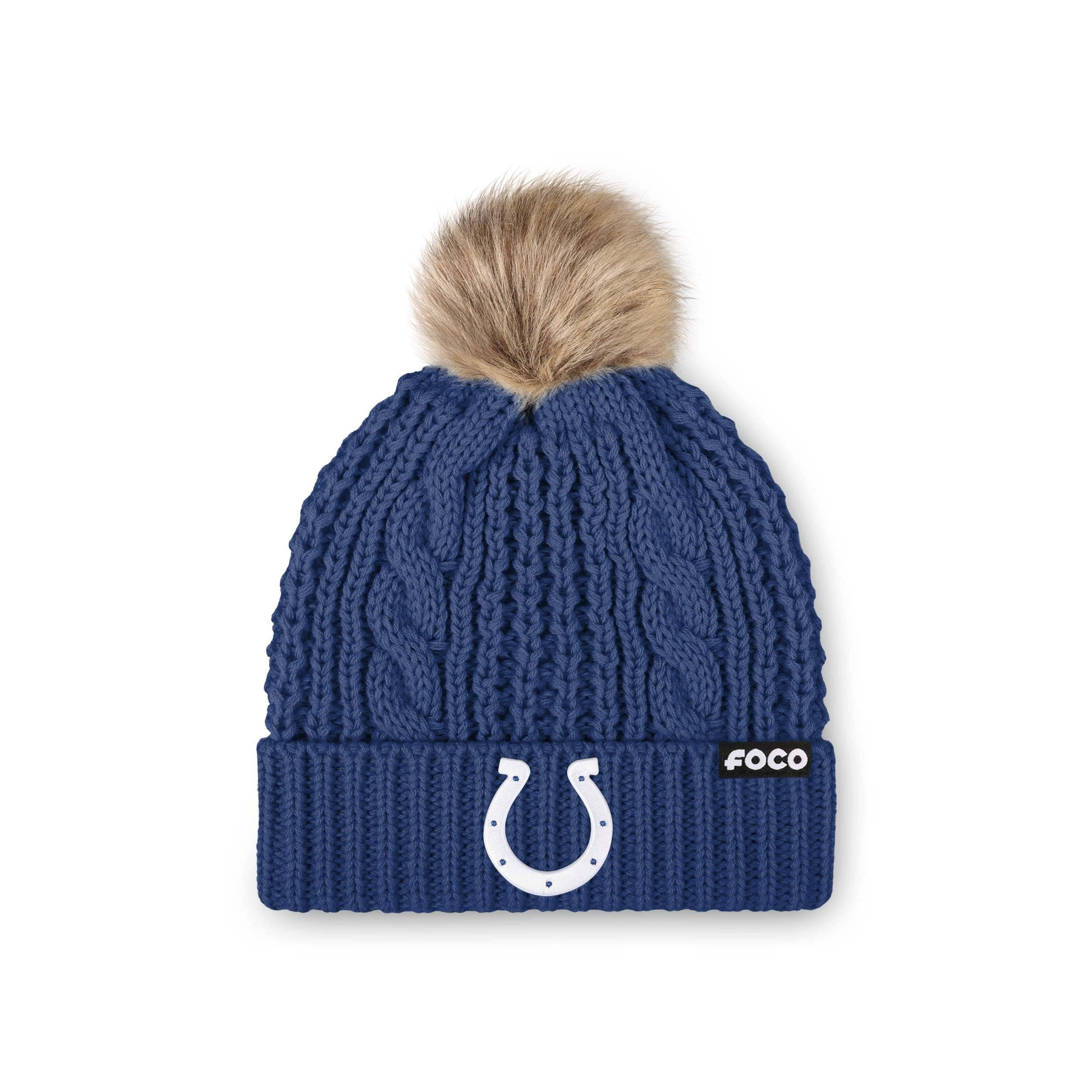 Indianapolis Colts NFL Womens Faux Fur Pom Beanie