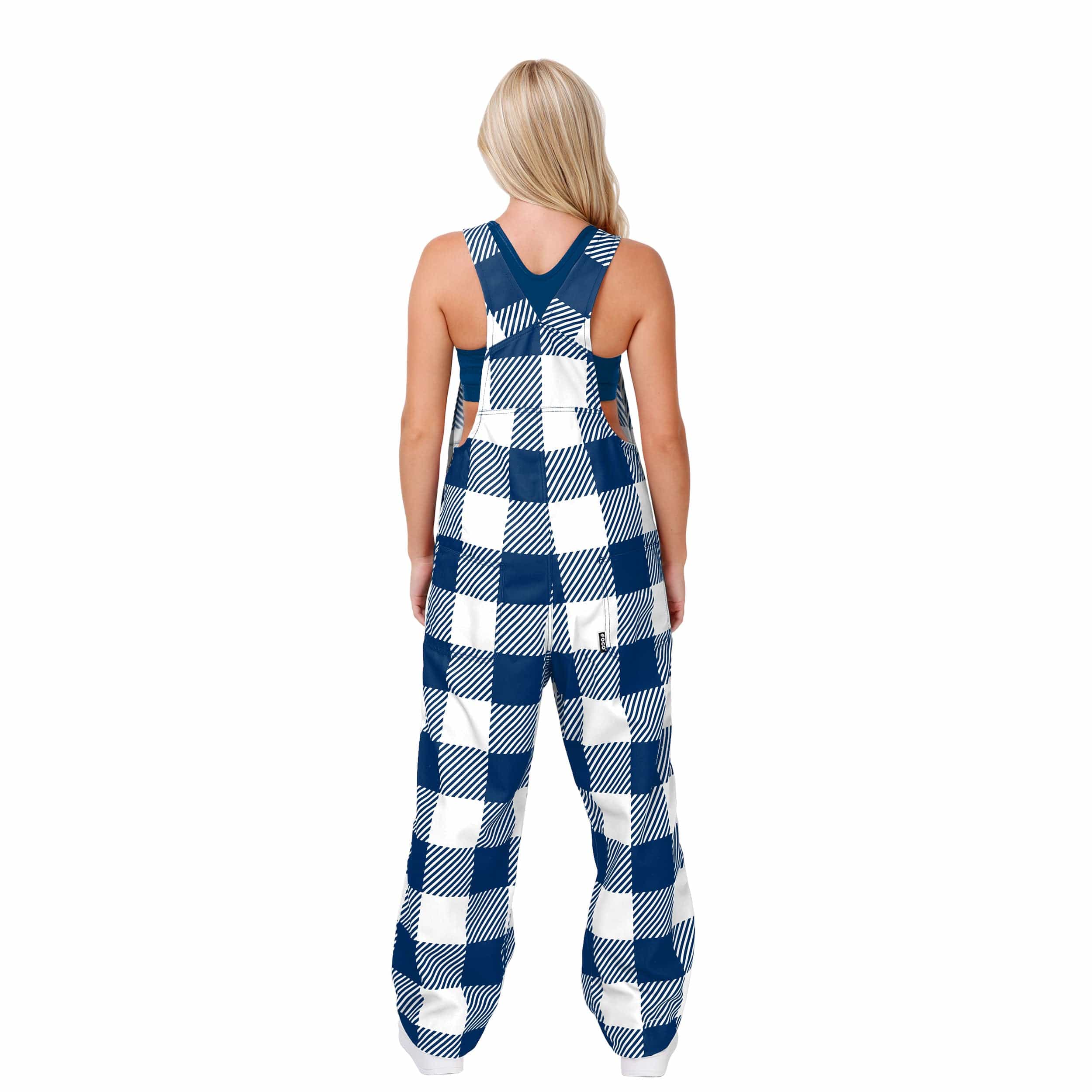 Indianapolis Colts NFL Womens Plaid Bib Overalls - Image 2