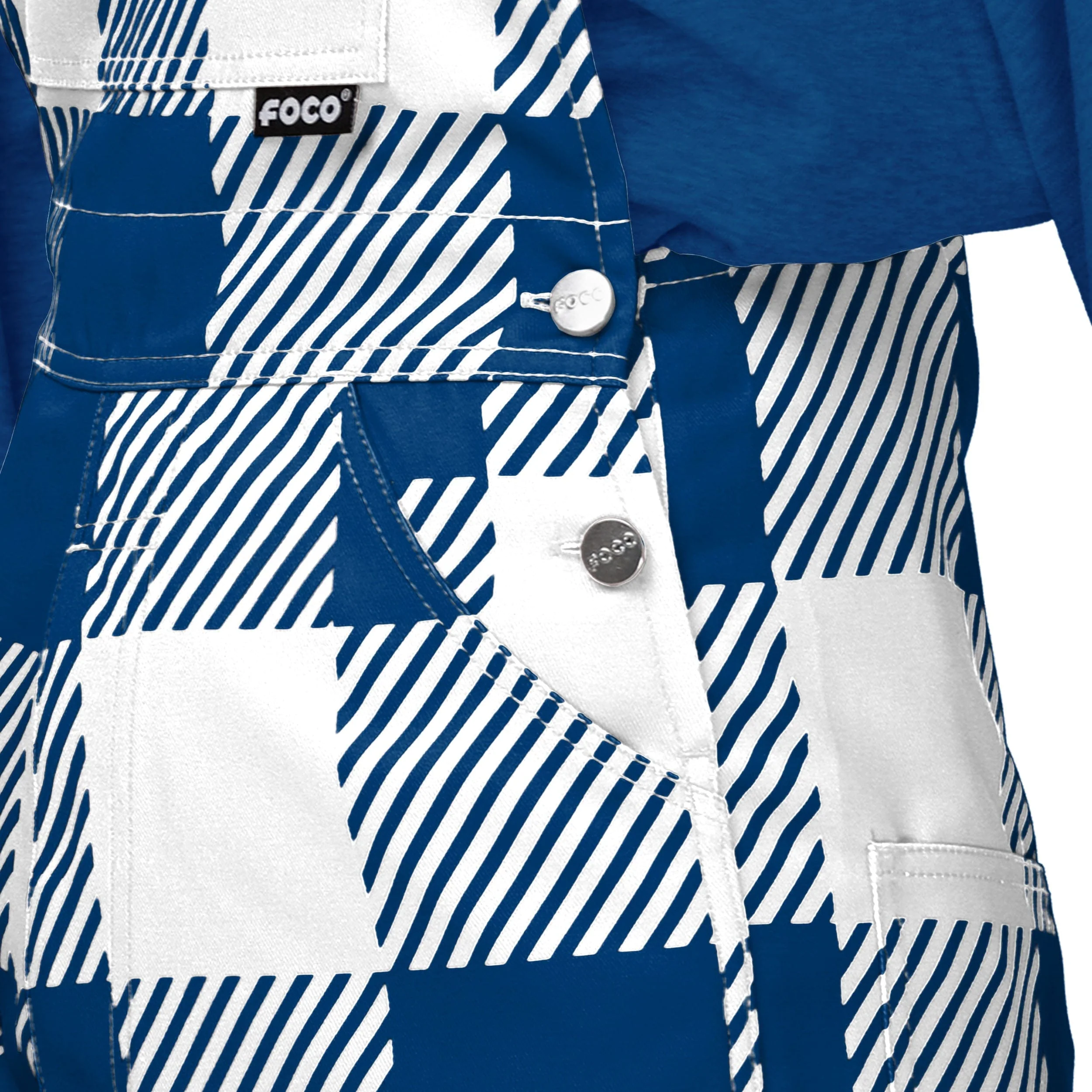 Indianapolis Colts NFL Womens Plaid Bib Overalls - Image 5