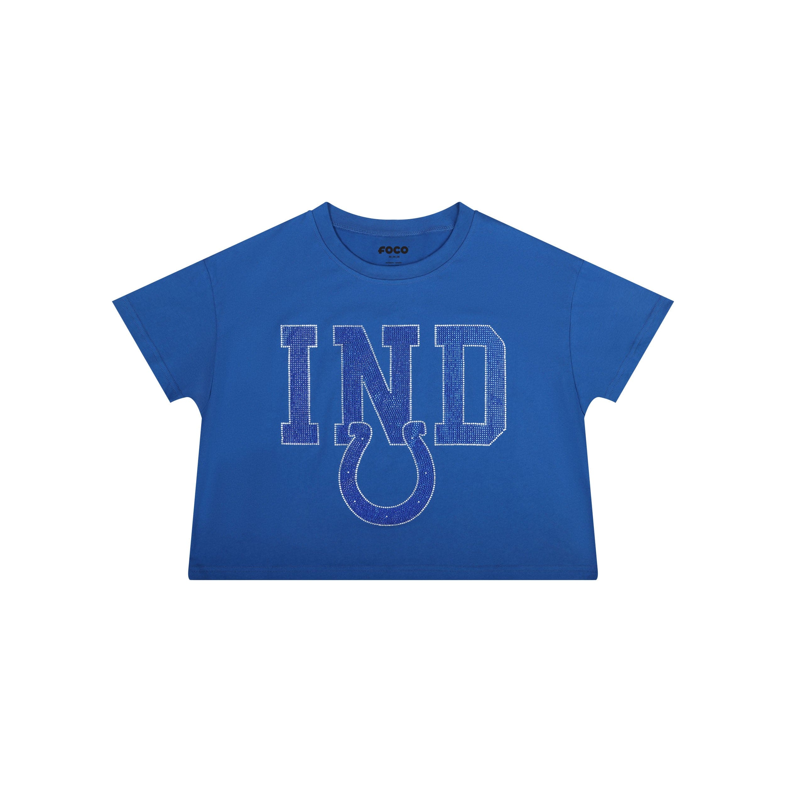 Indianapolis Colts NFL Womens Rhinestone Logo Crop Top - Image 4