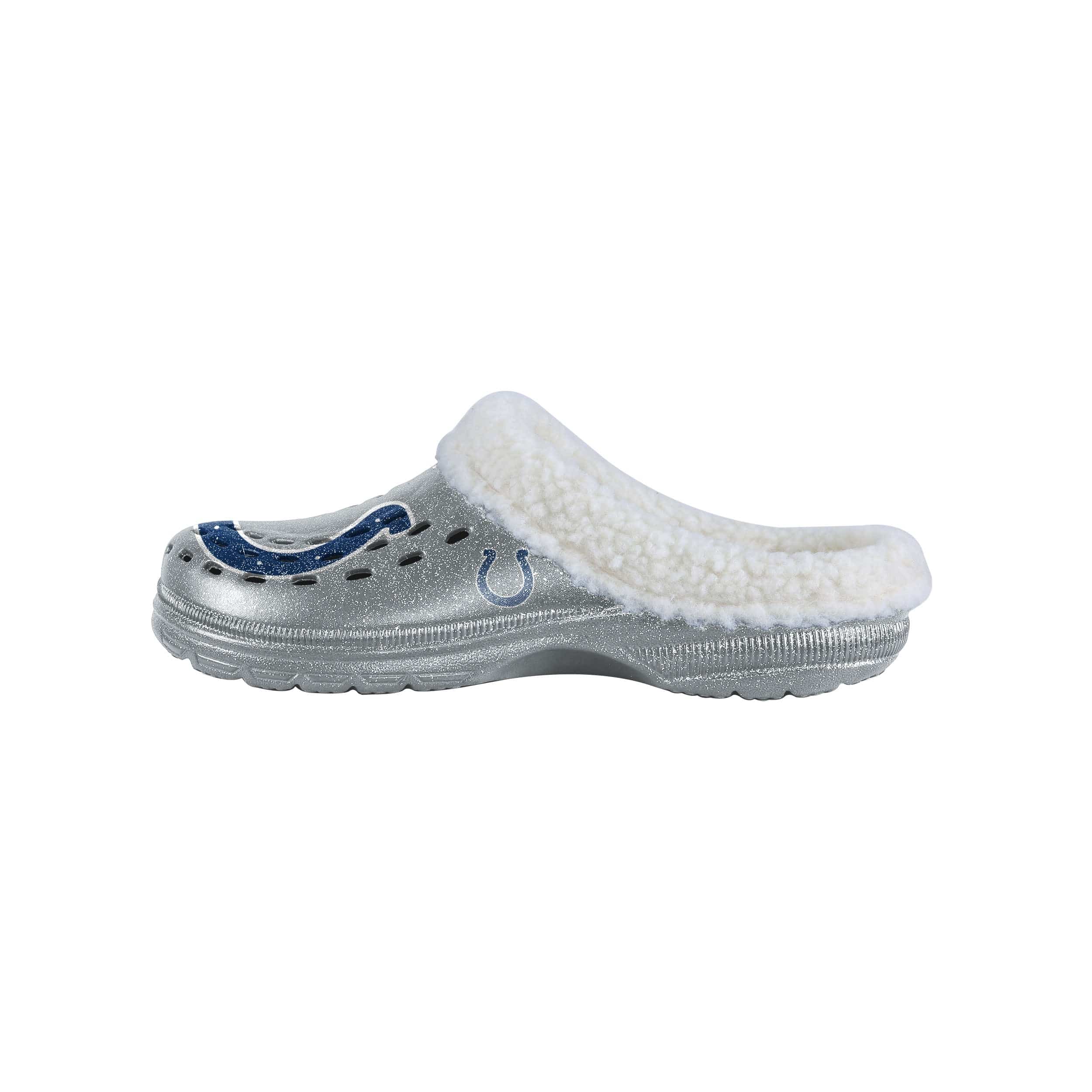 Indianapolis Colts NFL Womens Sherpa Lined Glitter Clog - Image 2