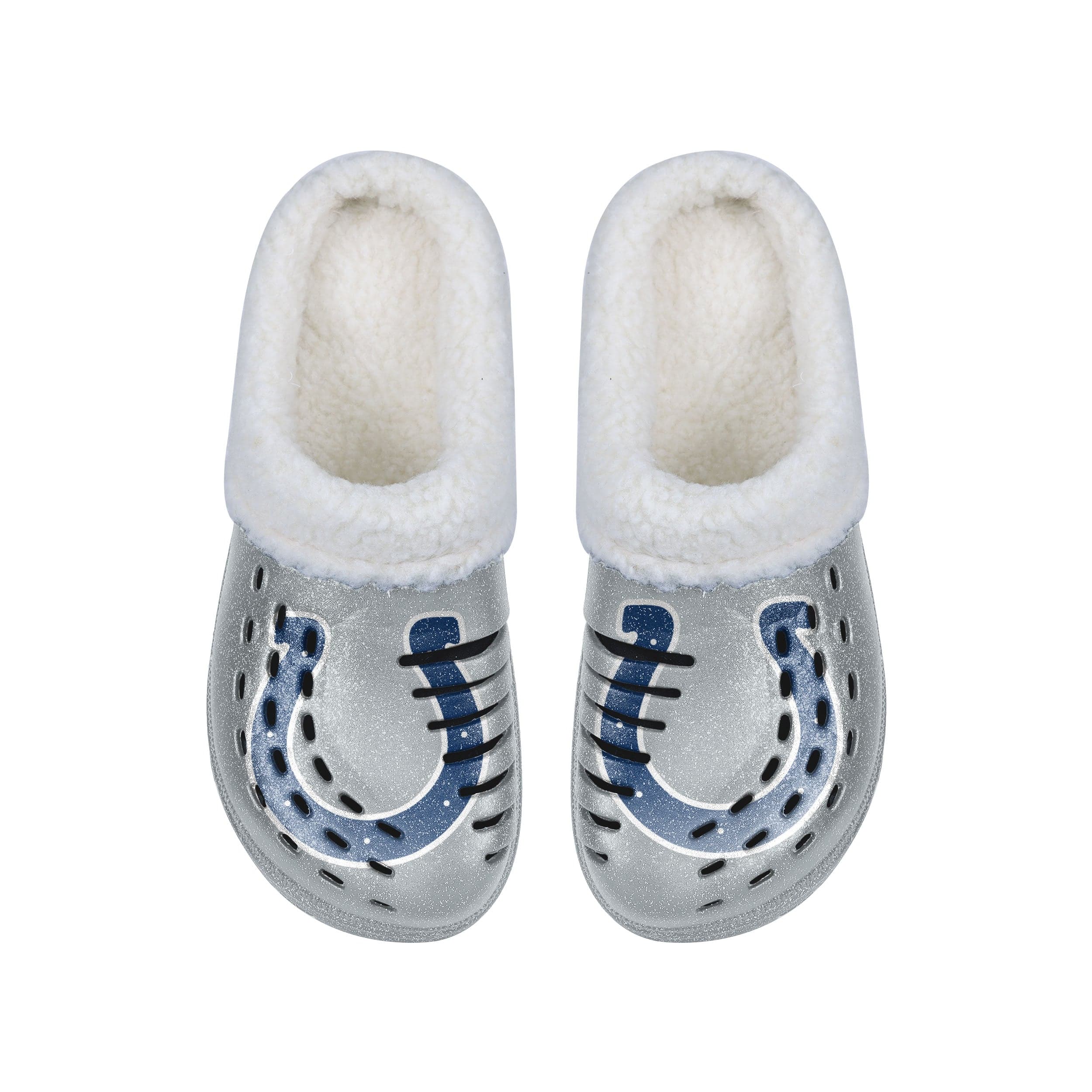 Indianapolis Colts NFL Womens Sherpa Lined Glitter Clog - Image 4