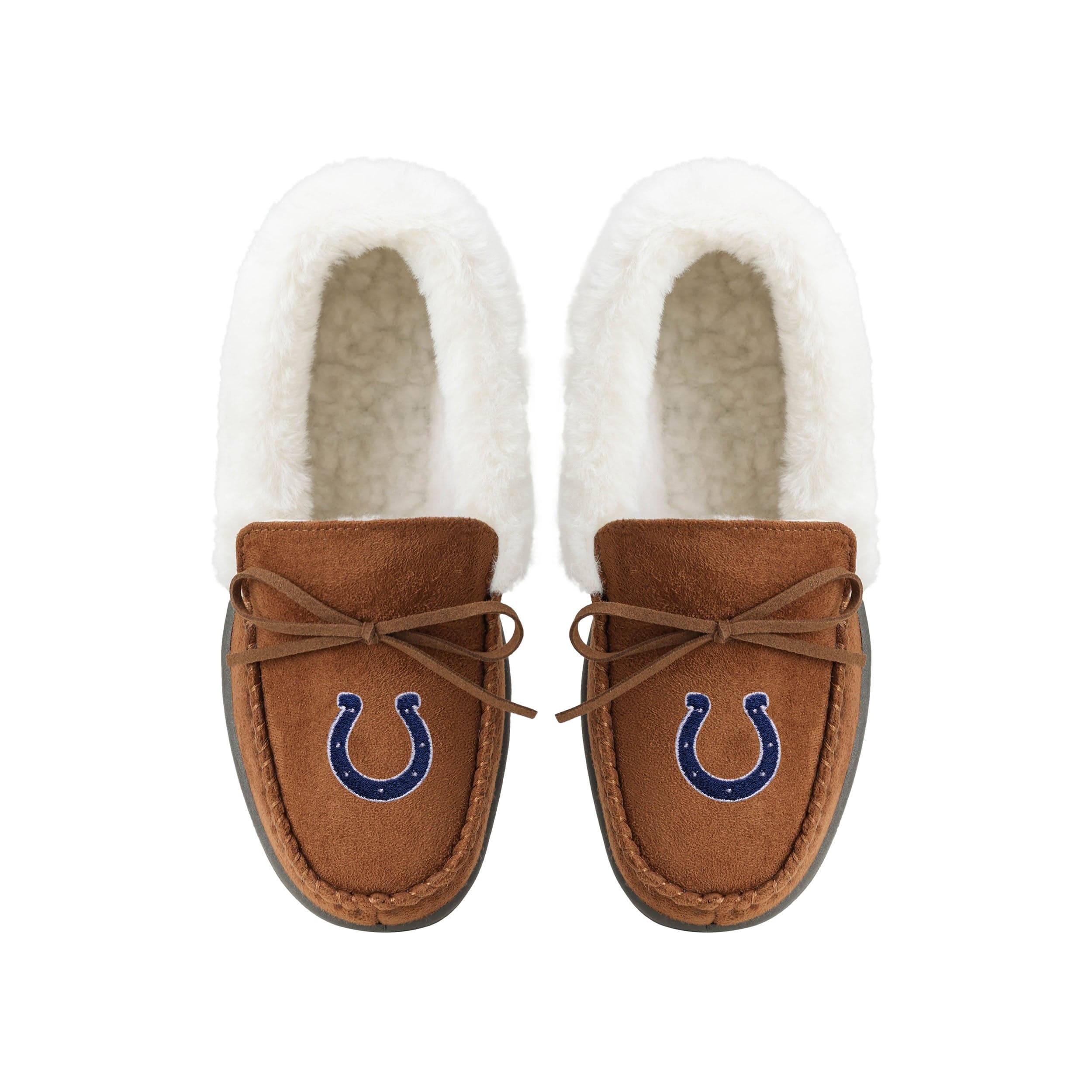 Indianapolis Colts NFL Womens Tan Moccasin Slippers - Image 4
