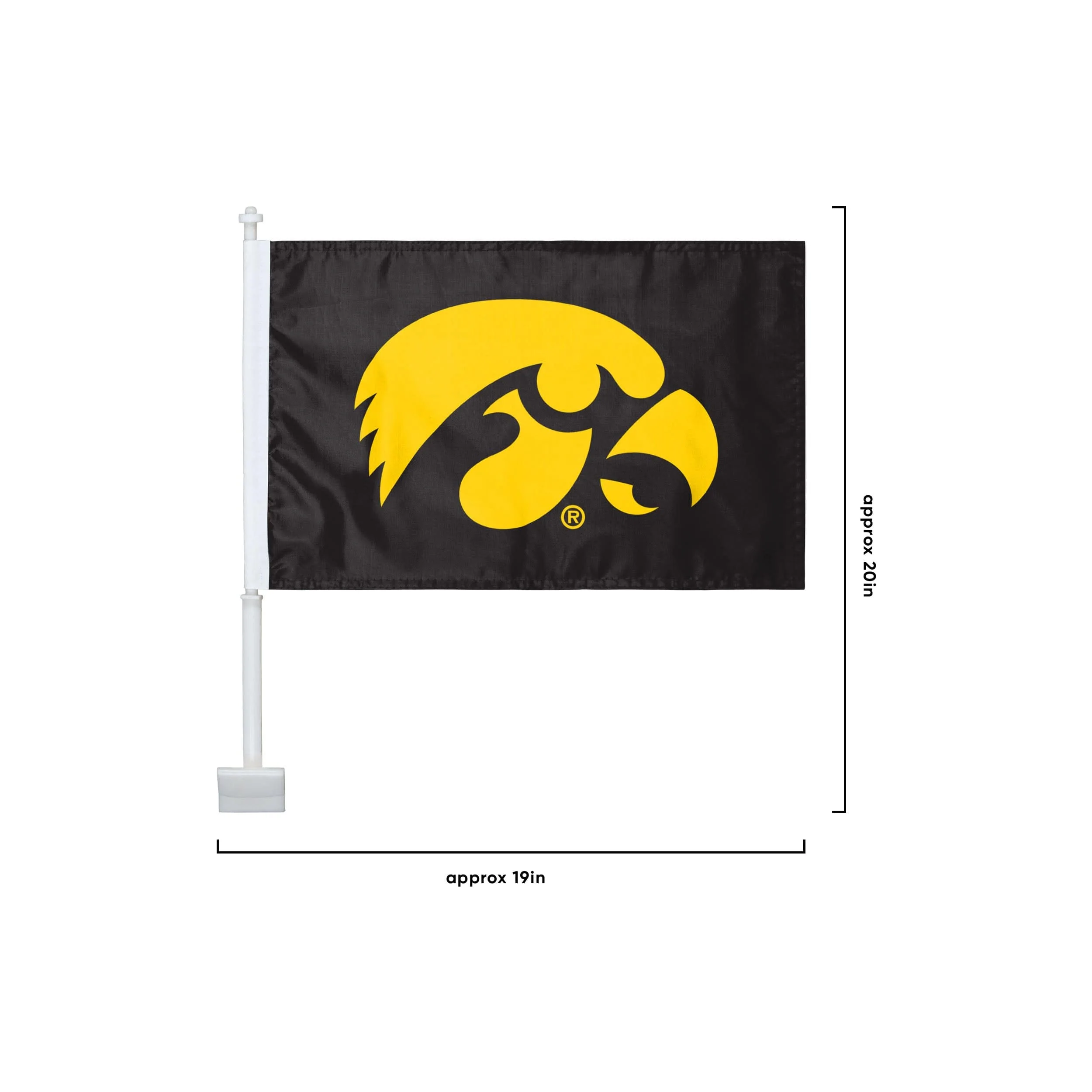 Iowa Hawkeyes NCAA 2 Pack Solid Car Flag - Image 3