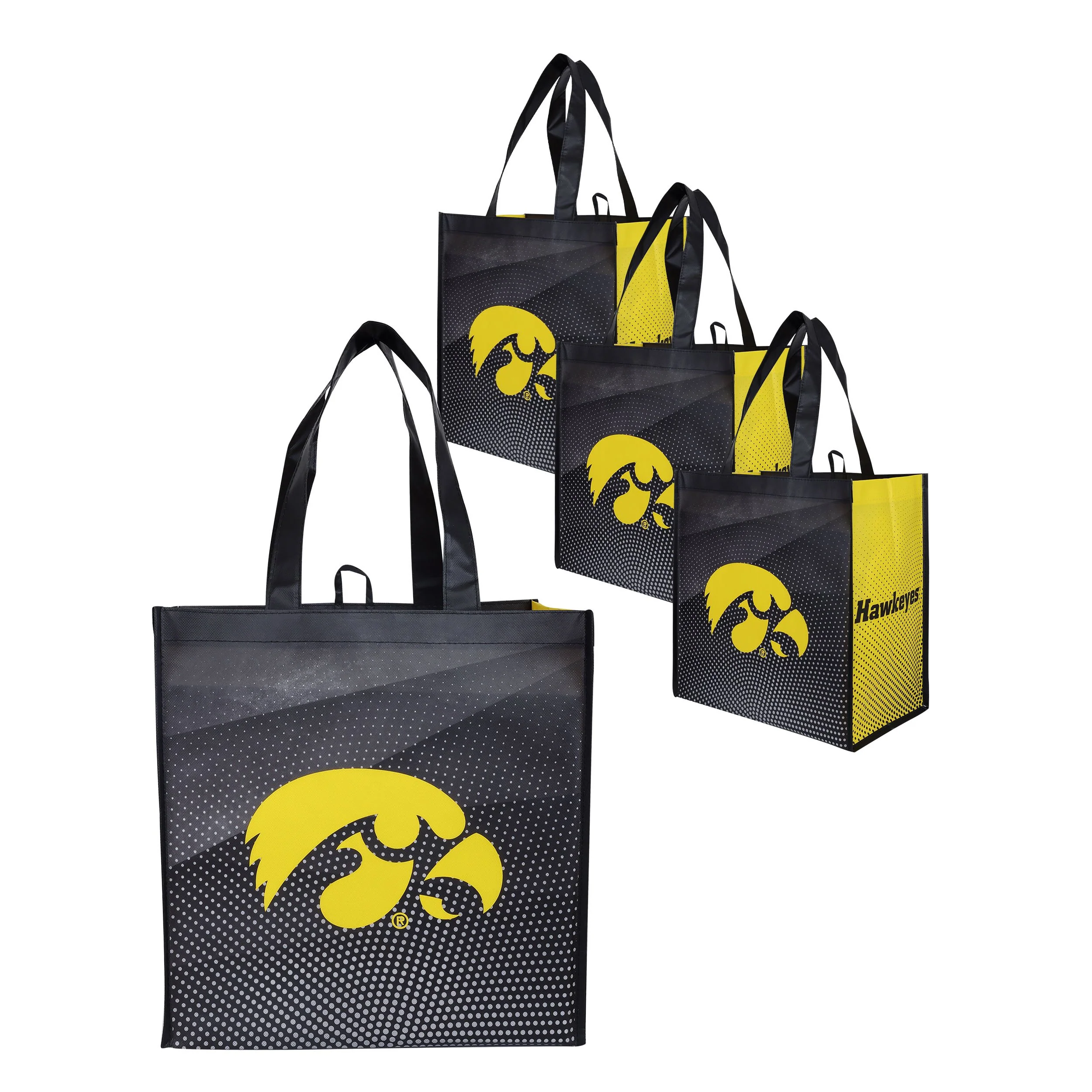 Iowa Hawkeyes NCAA 4 Pack Reusable Shopping Bag - Image 2