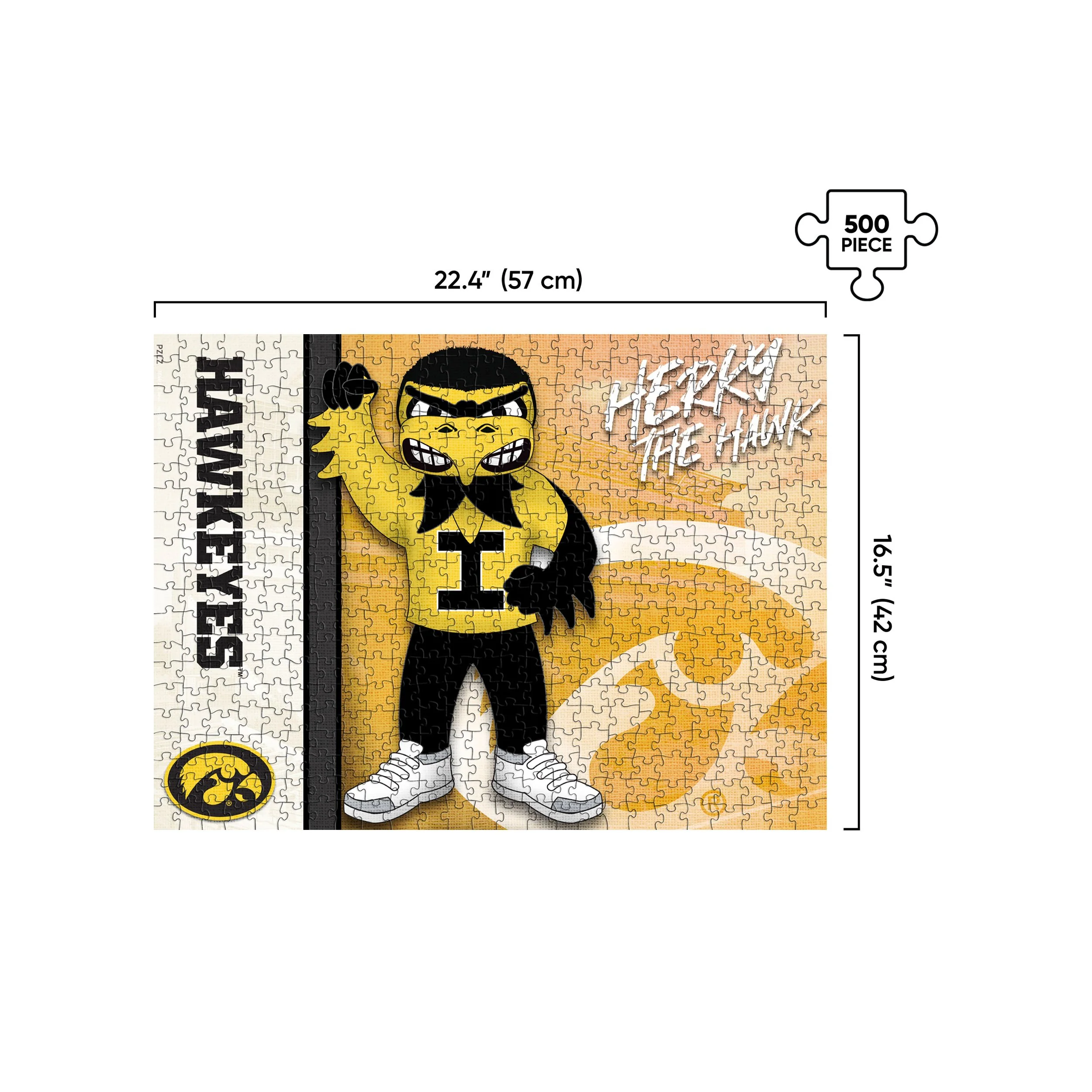 Iowa Hawkeyes NCAA 500 Piece Jigsaw Puzzle PZLZ Mascot - Herky the Hawk - Image 2