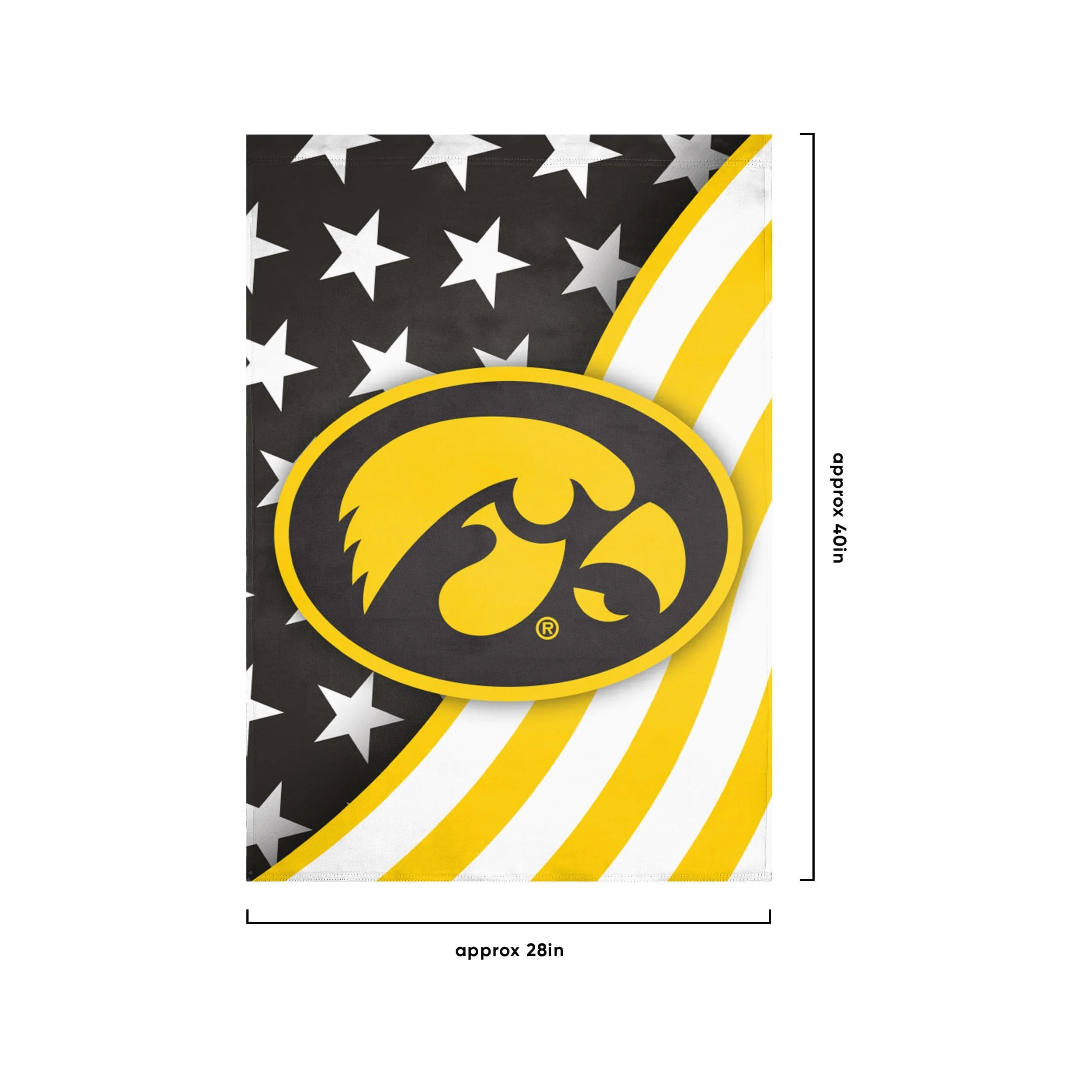 Iowa Hawkeyes NCAA Americana Vertical Flag - Image 3