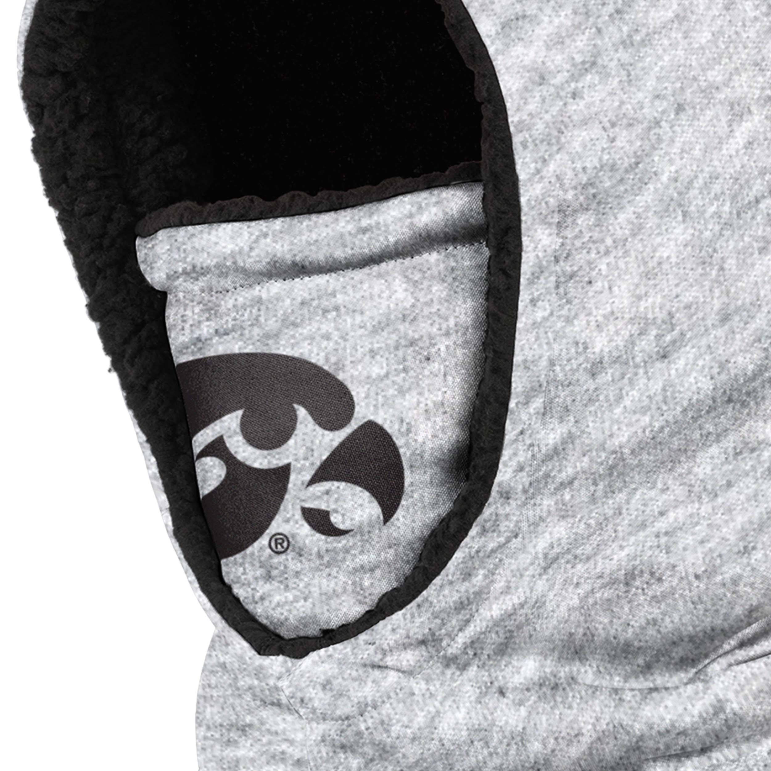Iowa Hawkeyes NCAA Heather Grey Big Logo Hooded Gaiter - Image 3