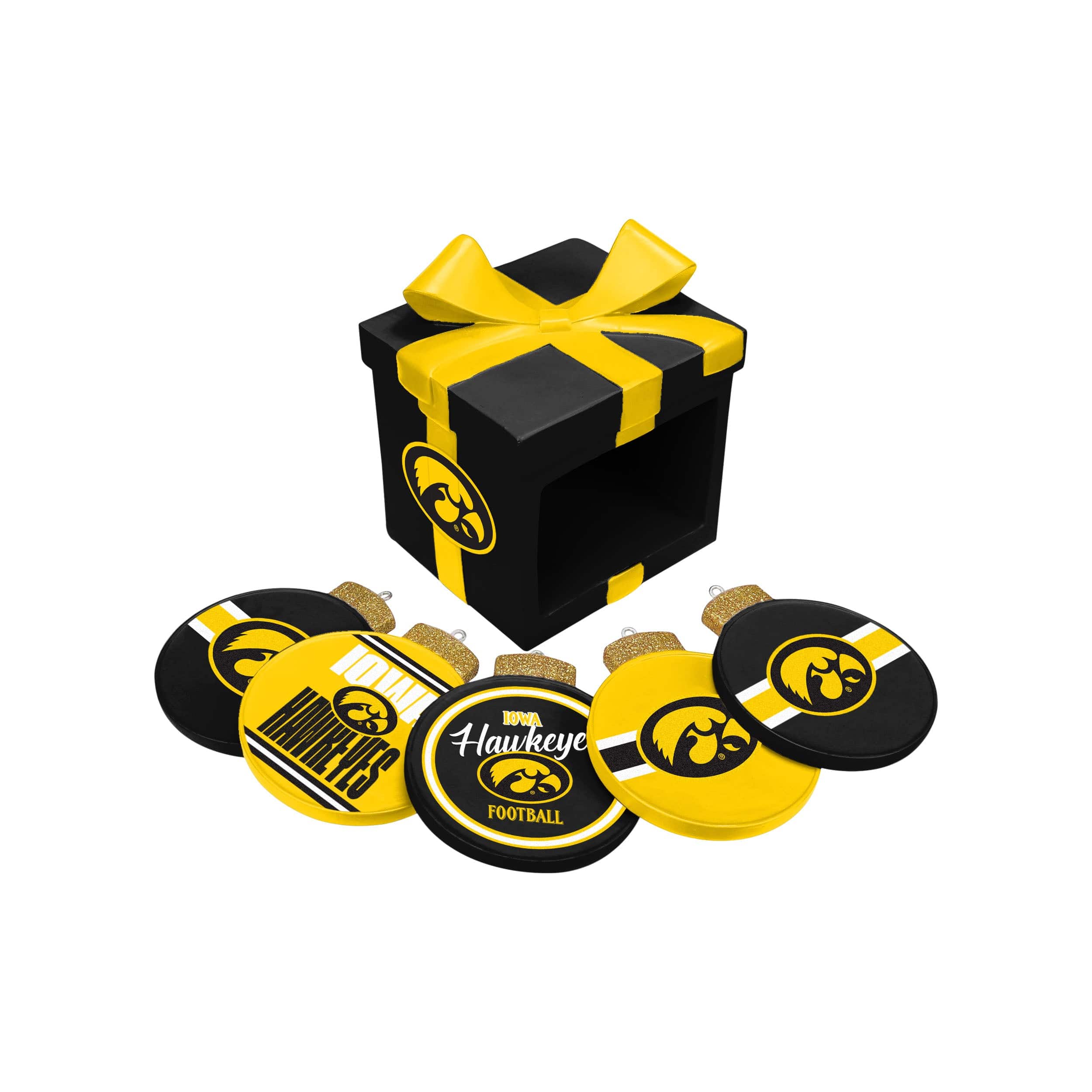 Iowa Hawkeyes NCAA Holiday 5 Pack Coaster Set - Image 3