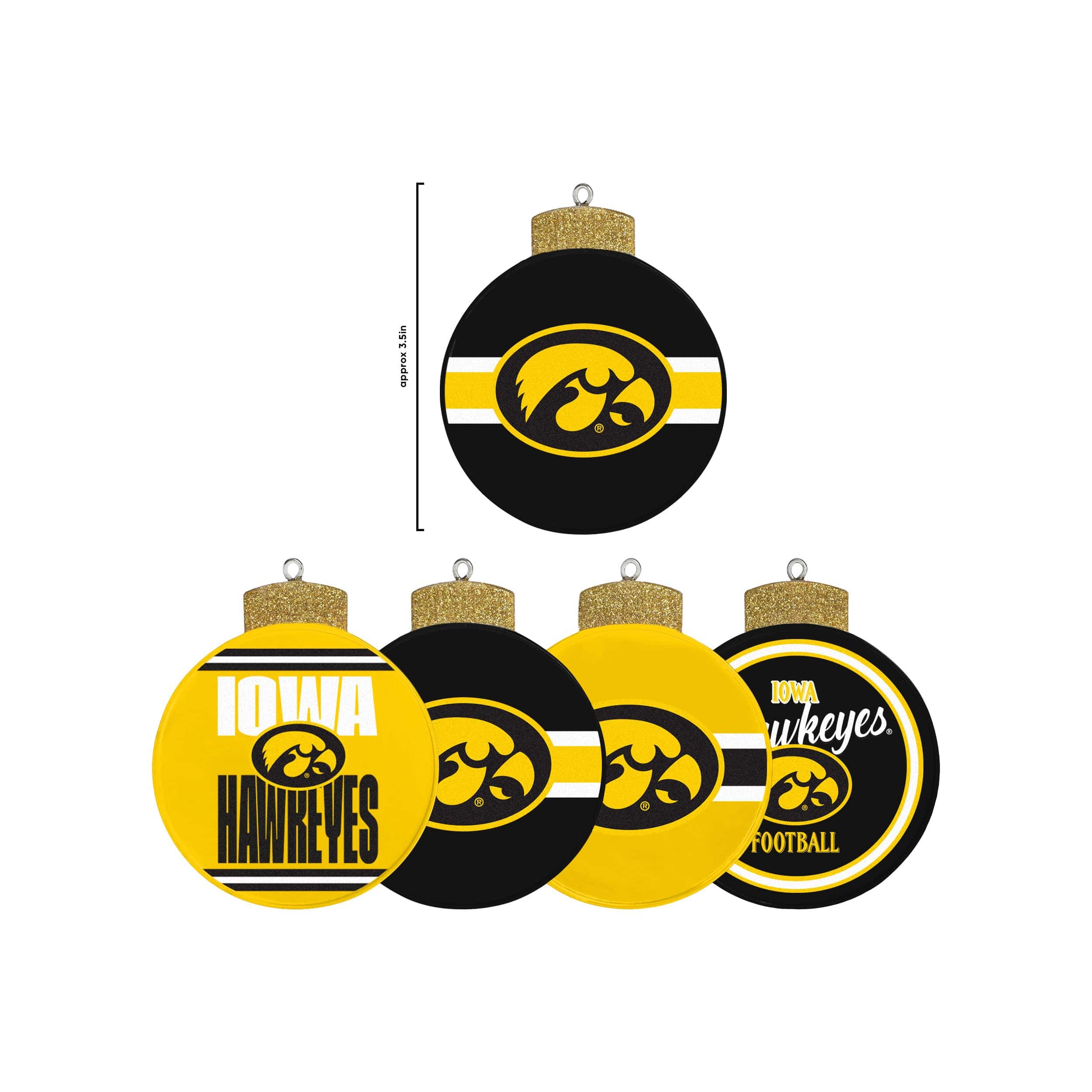 Iowa Hawkeyes NCAA Holiday 5 Pack Coaster Set - Image 5