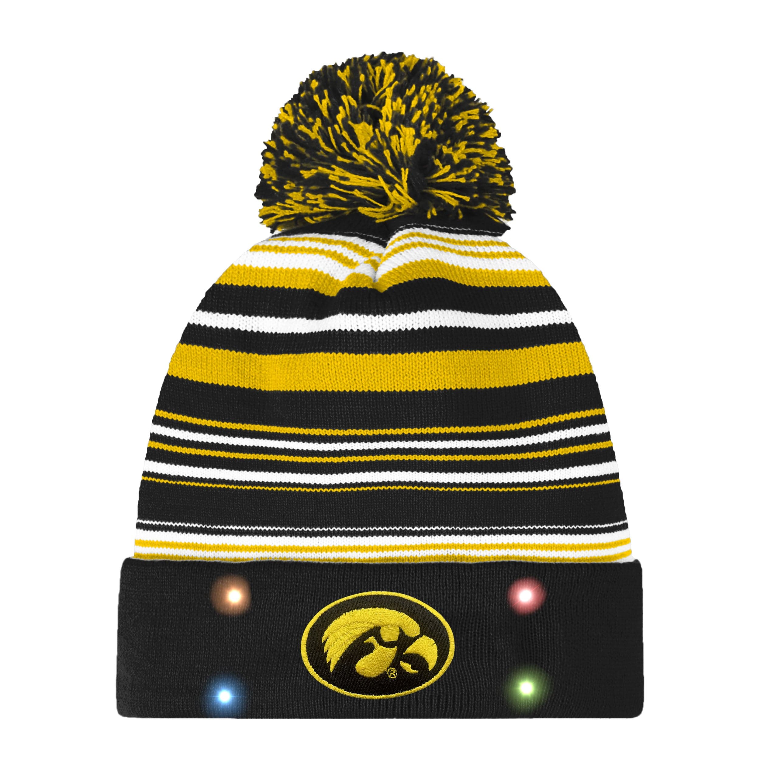 Iowa Hawkeyes NCAA Horizontal Stripe Light Up Beanie - Image 2