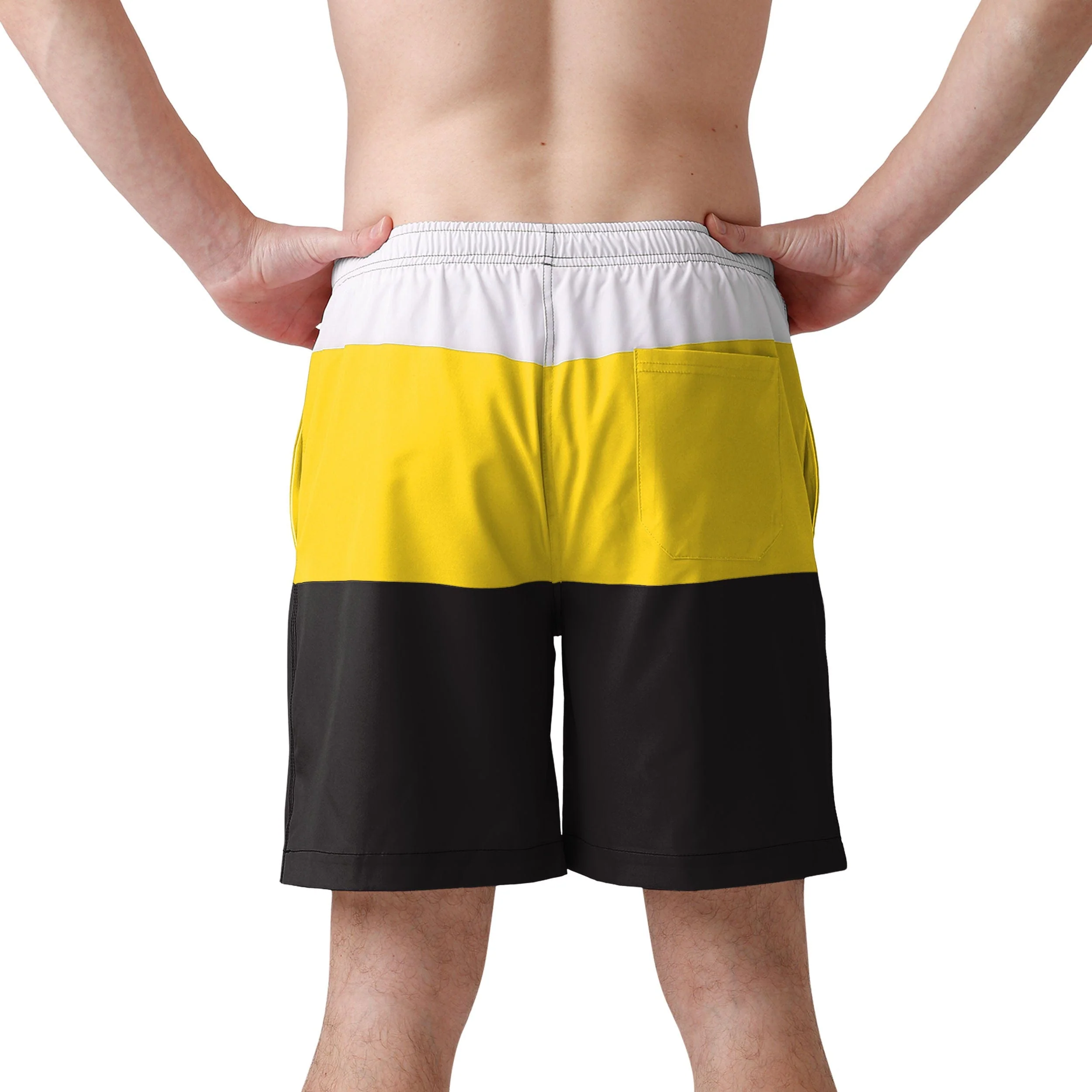 Iowa Hawkeyes NCAA Mens 3 Stripe Big Logo Swimming Trunks - Image 3