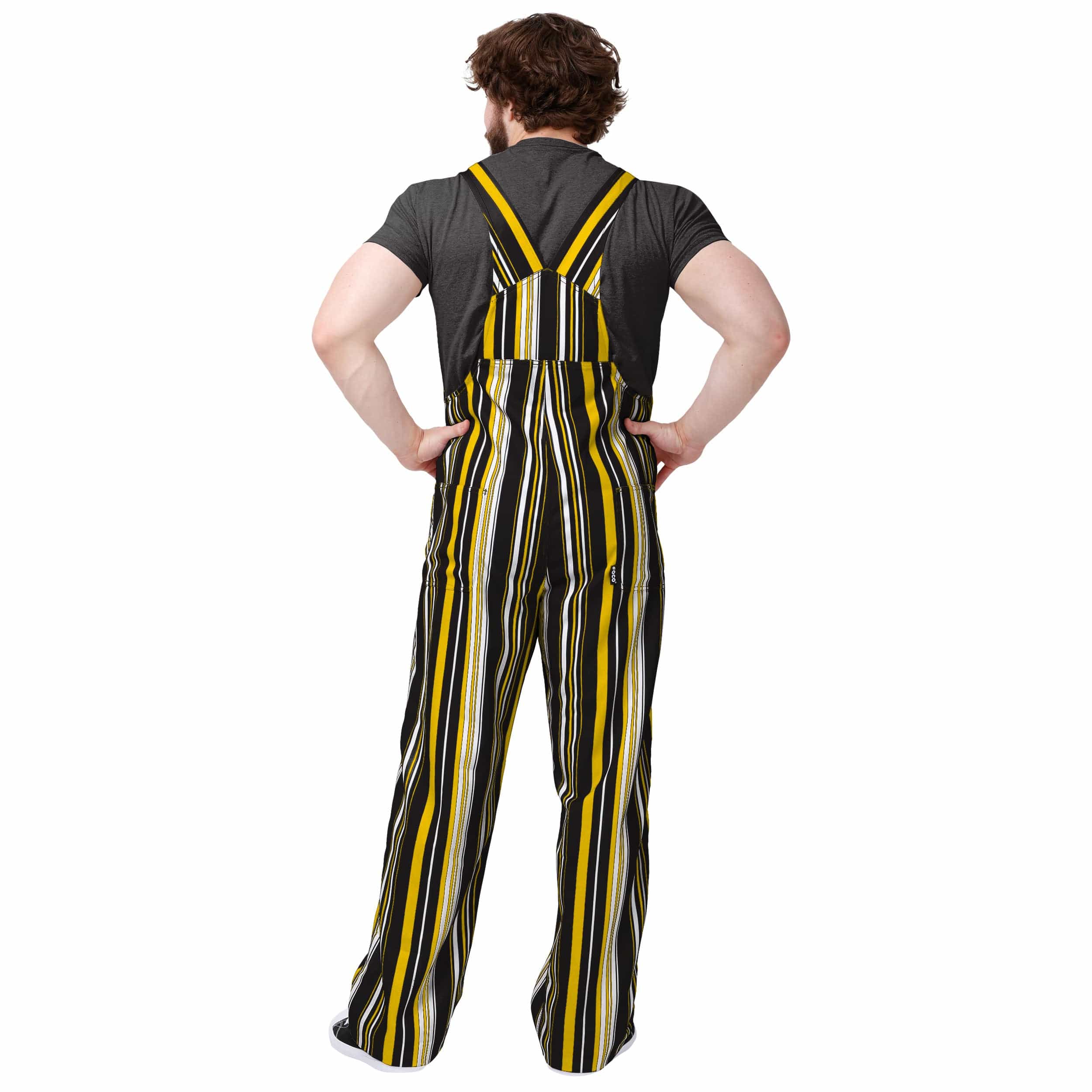 Iowa Hawkeyes NCAA Mens Hyper Stripe Bib Overalls - Image 2