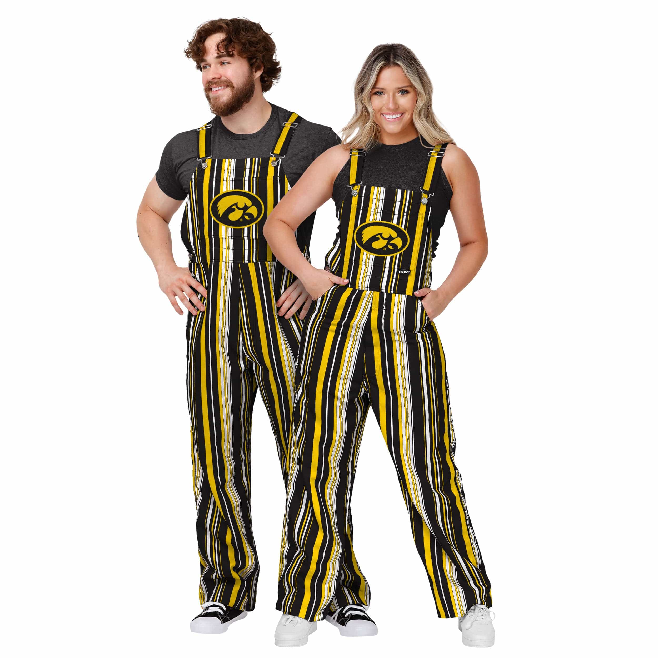 Iowa Hawkeyes NCAA Mens Hyper Stripe Bib Overalls - Image 3