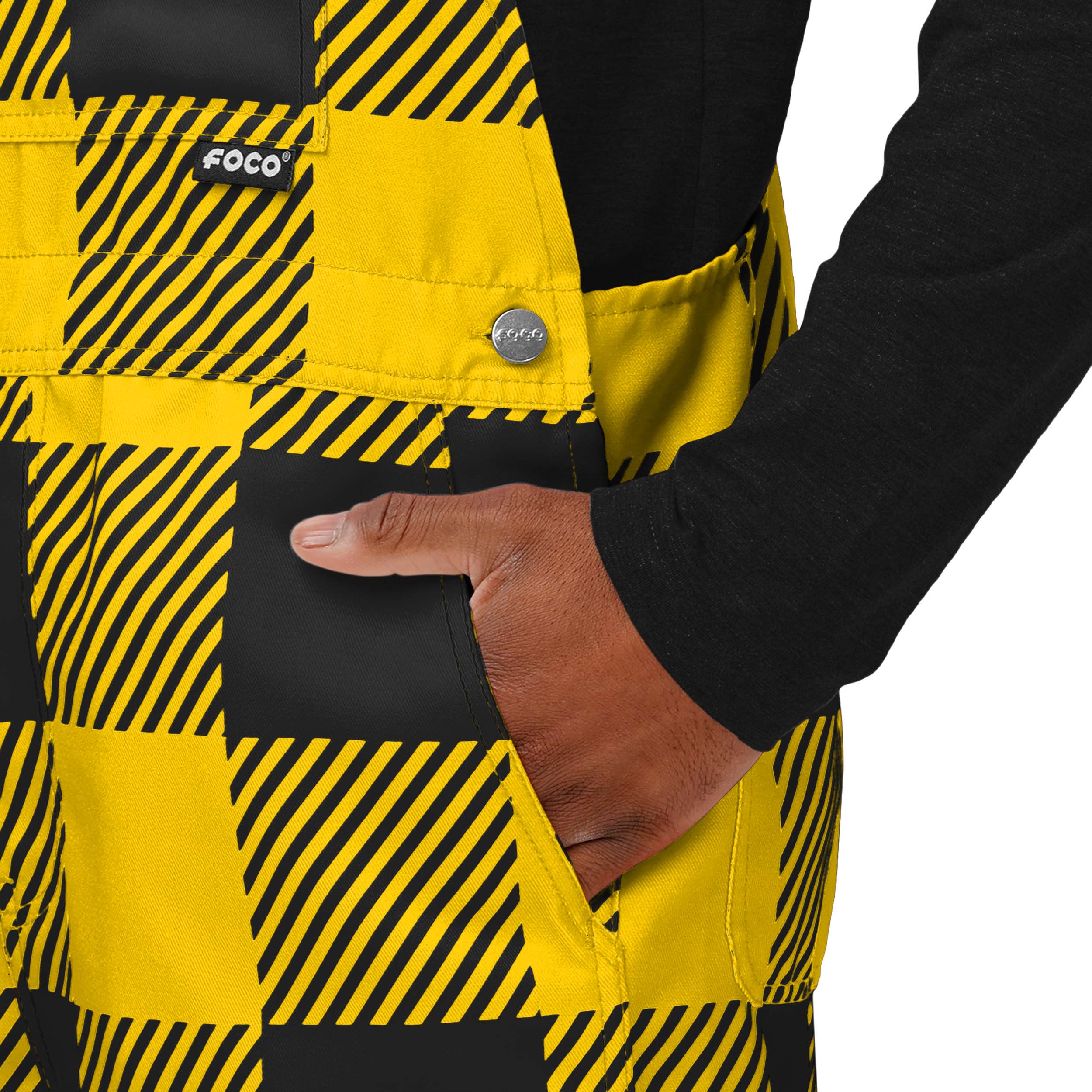 Iowa Hawkeyes NCAA Mens Plaid Bib Shortalls - Image 5