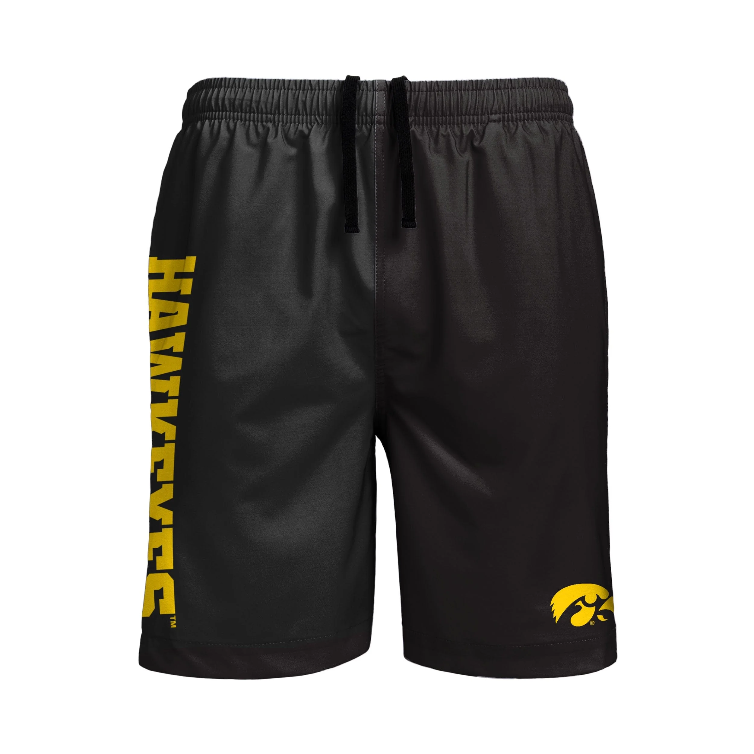 Iowa Hawkeyes NCAA Mens Solid Wordmark Traditional Swimming Trunks