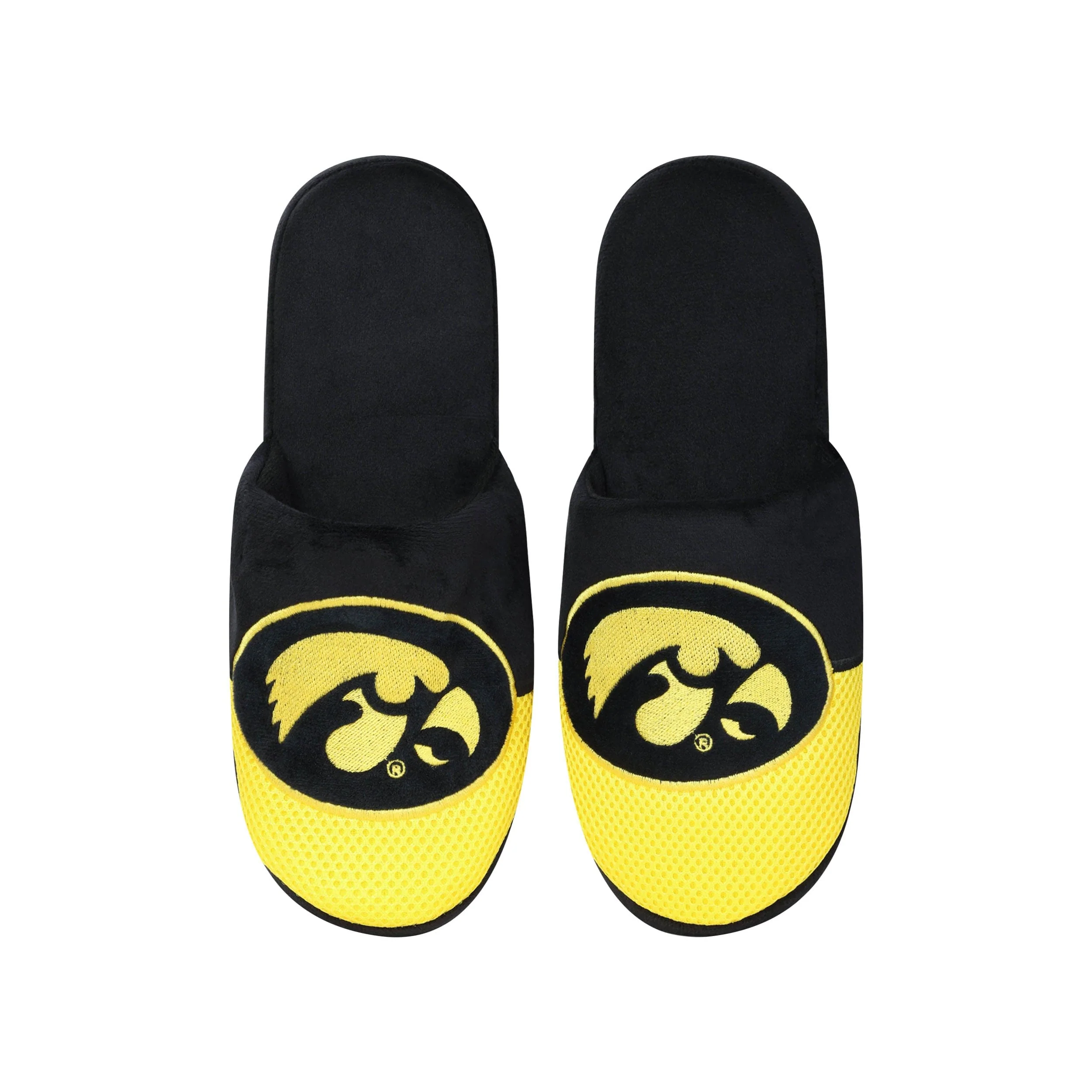 Iowa Hawkeyes NCAA Mens Team Logo Staycation Slippers - Image 4