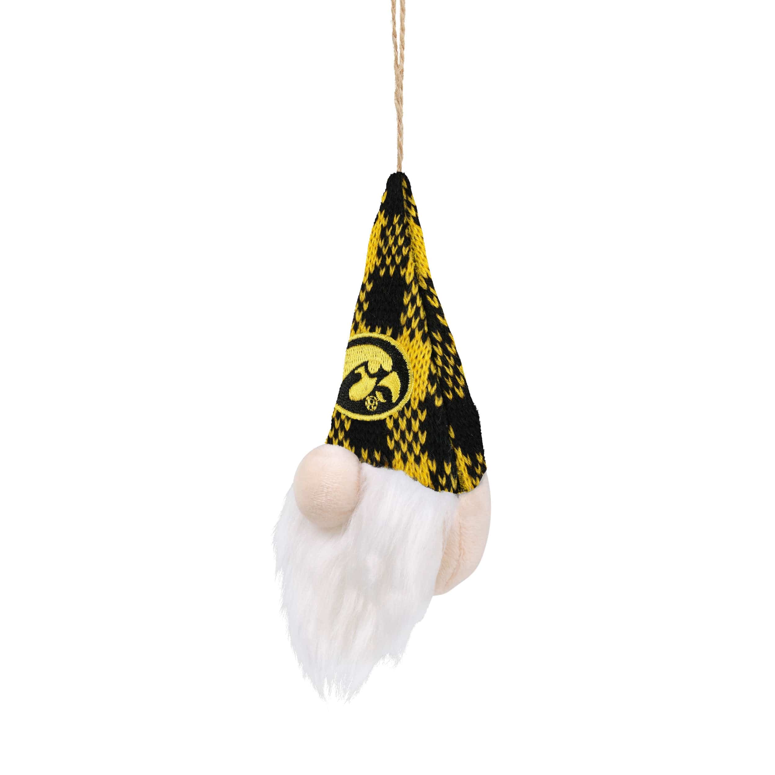 Iowa Hawkeyes NCAA Plaid Hat Plush Gnome Ornament - Image 2