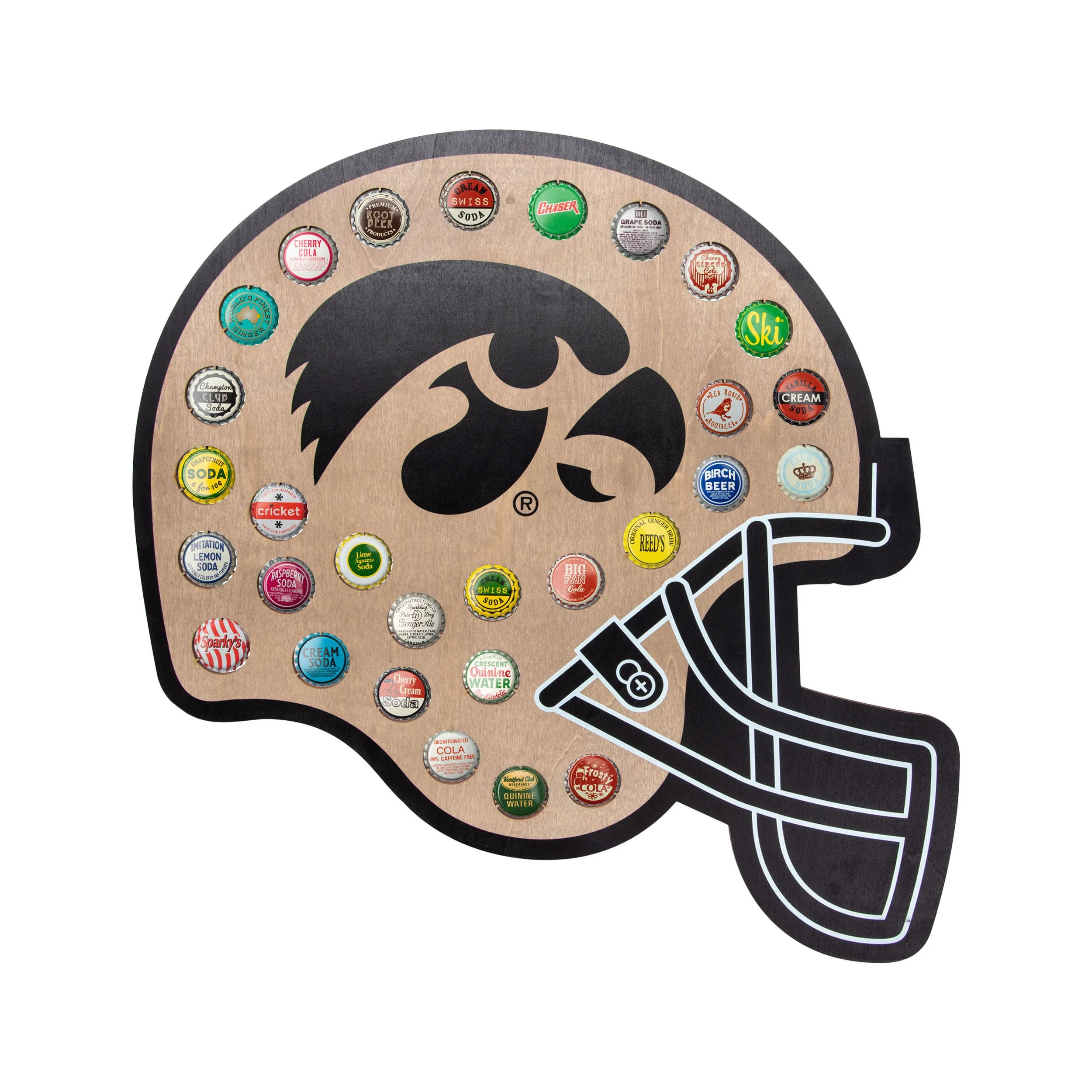 Iowa Hawkeyes NCAA Push Bottle Cap Wall Sign