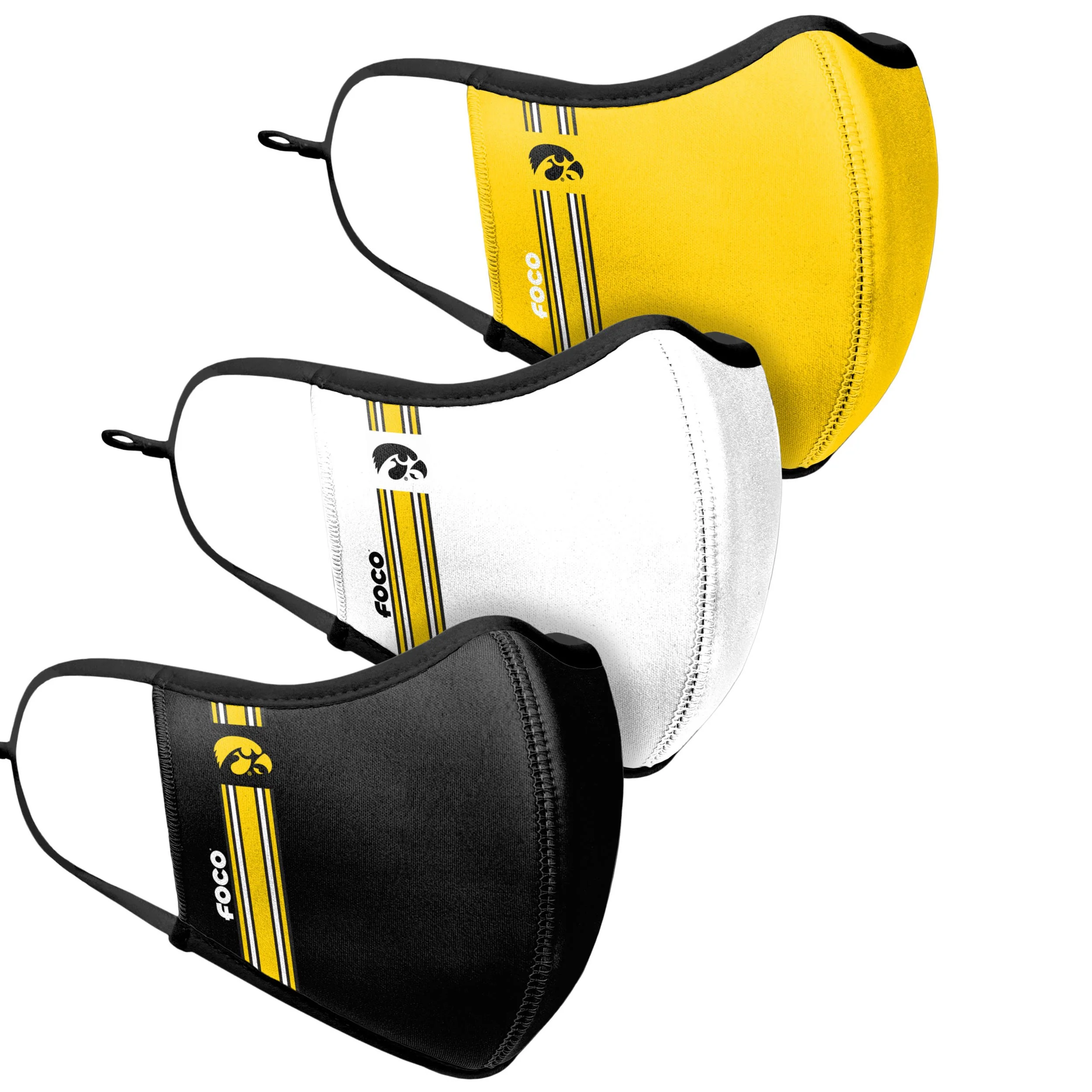 Iowa Hawkeyes NCAA Sport 3 Pack Face Cover - Image 3