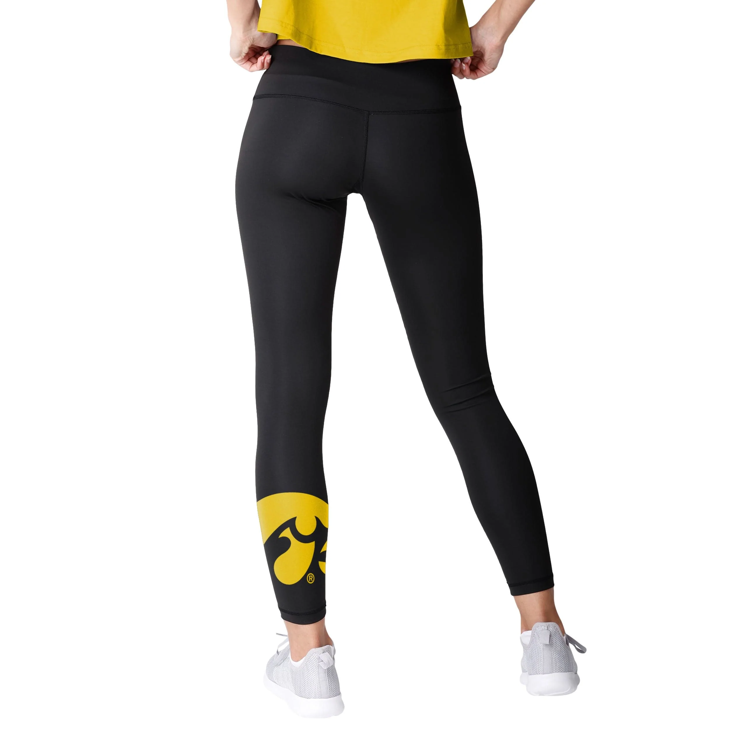 Iowa Hawkeyes NCAA Womens Calf Logo Black Leggings - Image 2