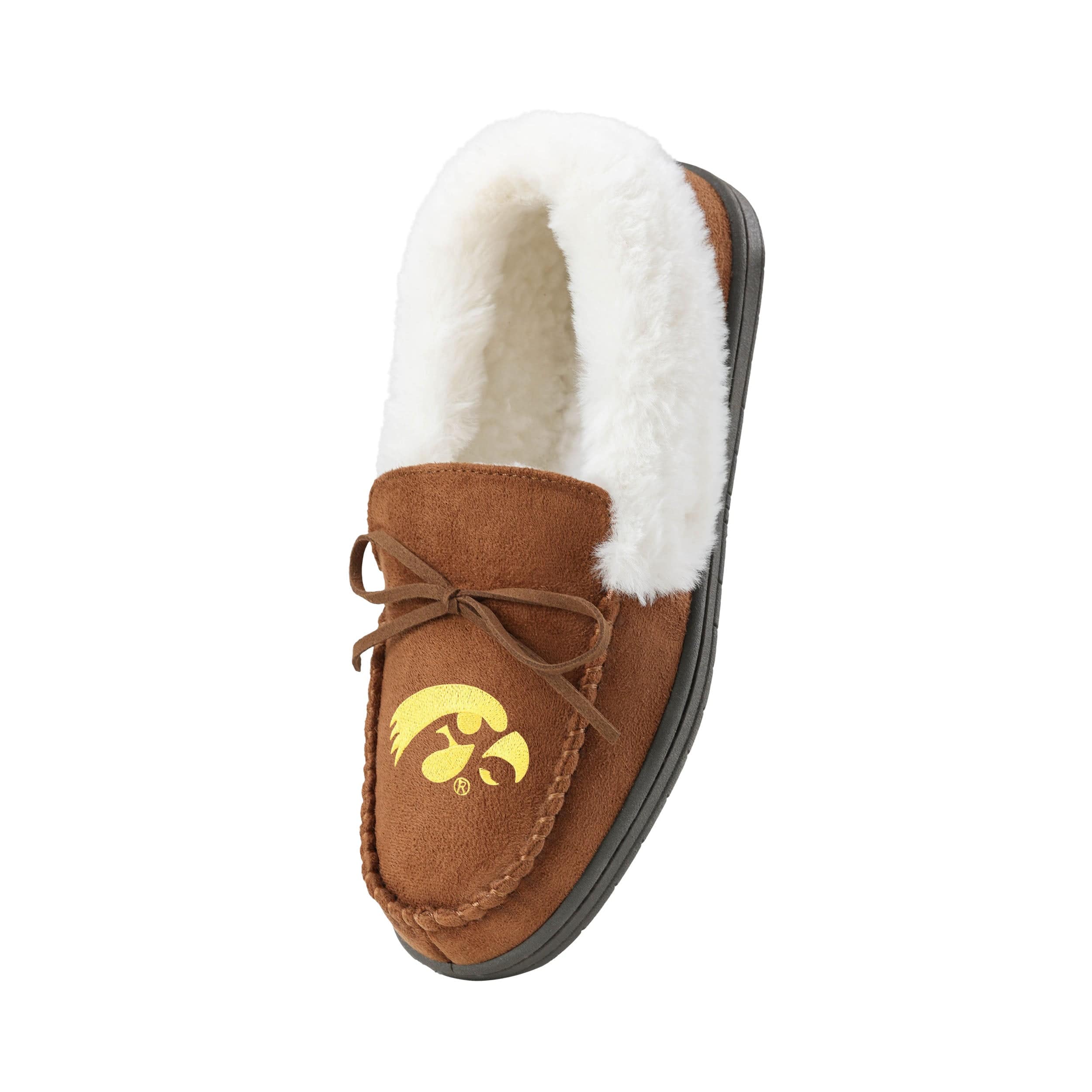 Iowa Hawkeyes NCAA Womens Tan Moccasin Slippers - Image 3