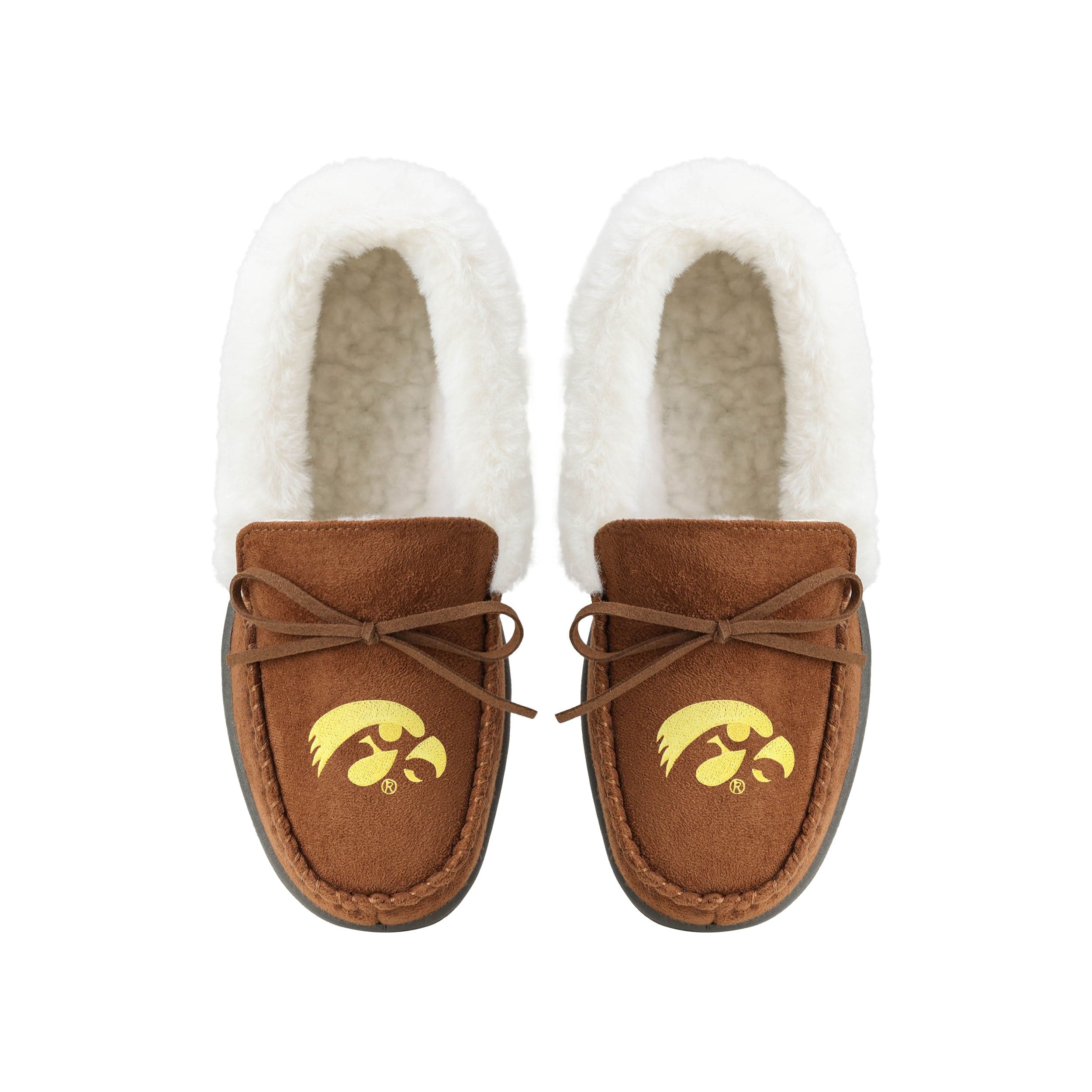 Iowa Hawkeyes NCAA Womens Tan Moccasin Slippers - Image 4