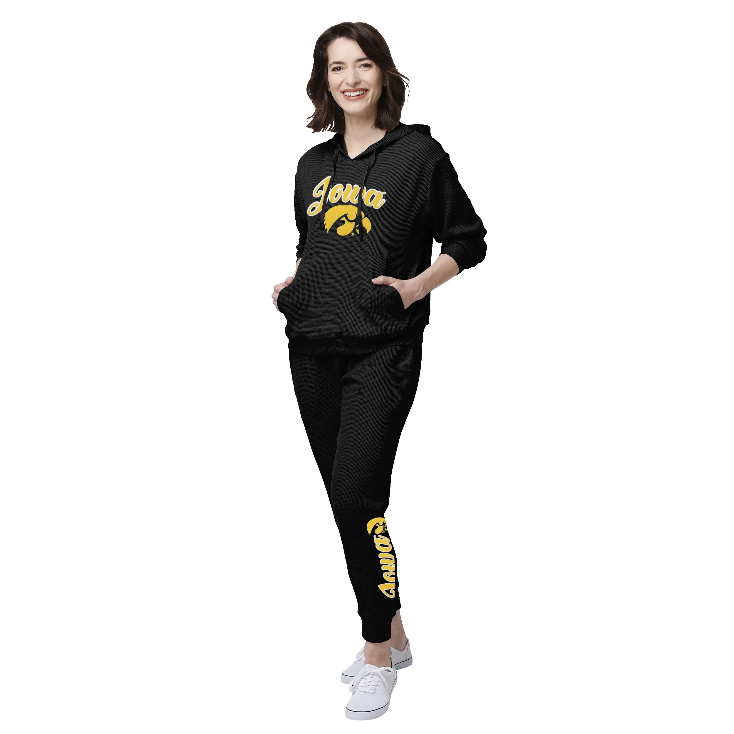 Iowa Hawkeyes NCAA Womens Waffle Lounge Pants - Image 2