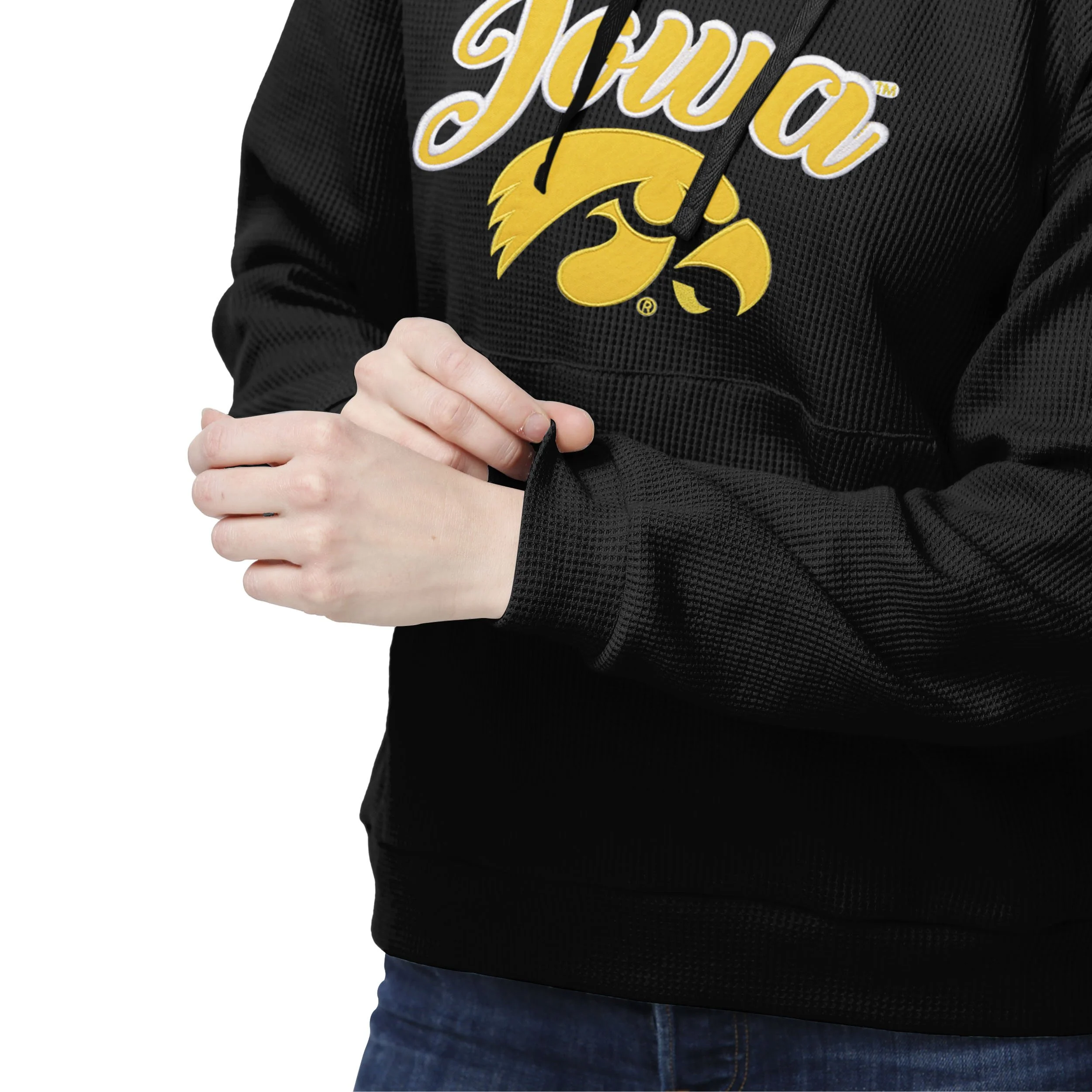 Iowa Hawkeyes NCAA Womens Waffle Lounge Sweater - Image 3