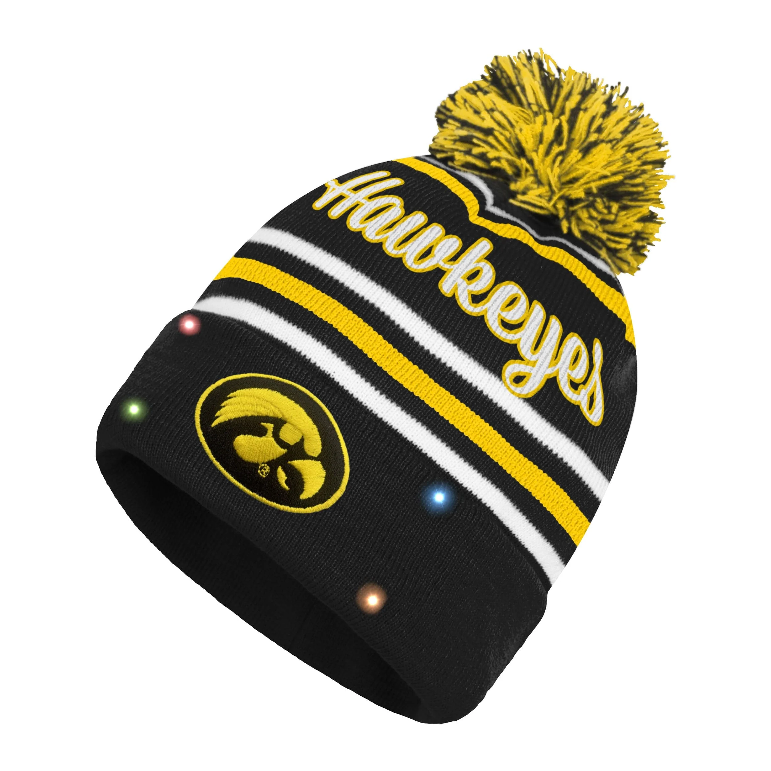 Iowa Hawkeyes NCAA Womens Wordmark Script Light Up Beanie