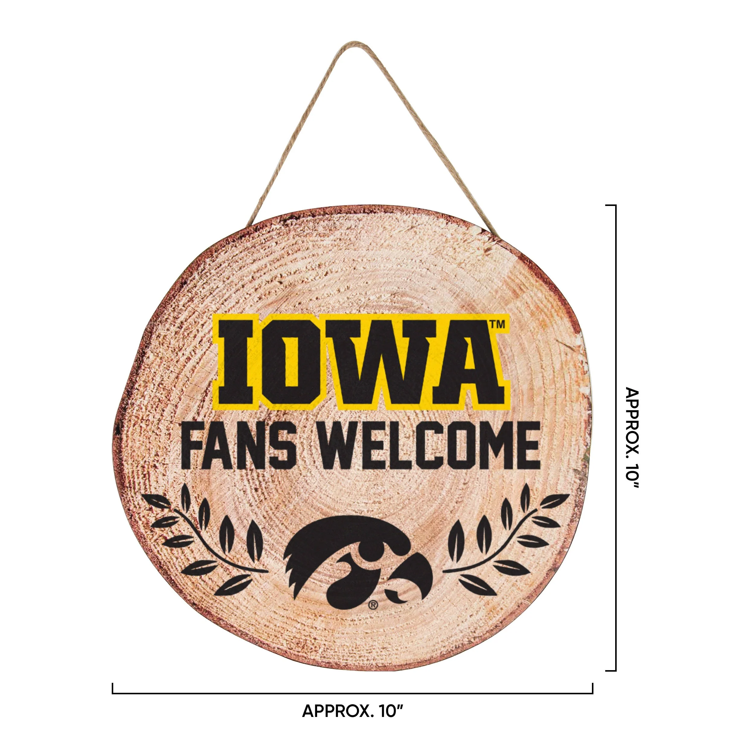 Iowa Hawkeyes NCAA Wood Stump Sign - Image 3