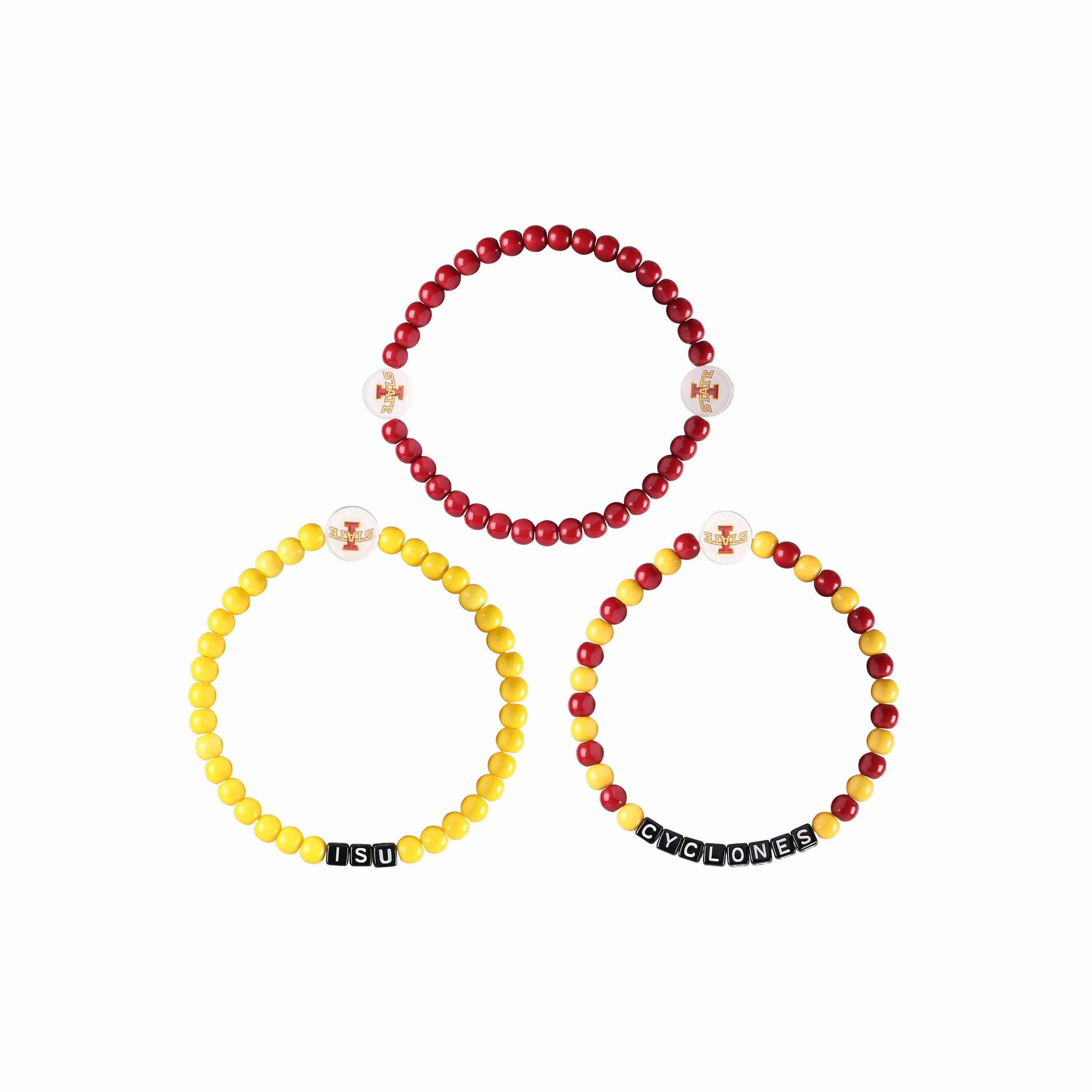 Iowa State Cyclones NCAA 3 Pack Beaded Friendship Bracelet - Image 3