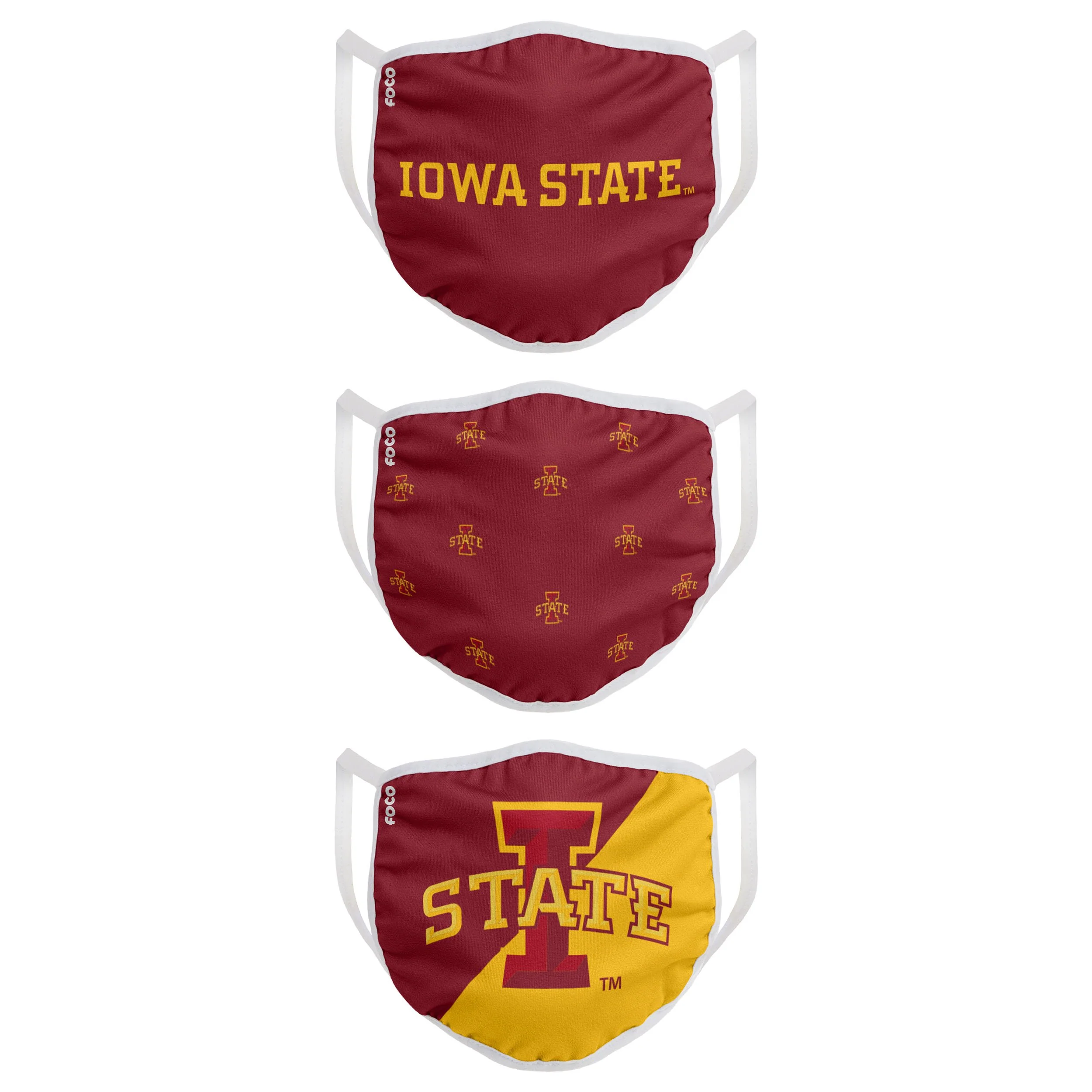 Iowa State Cyclones NCAA 3 Pack Face Cover - Image 2