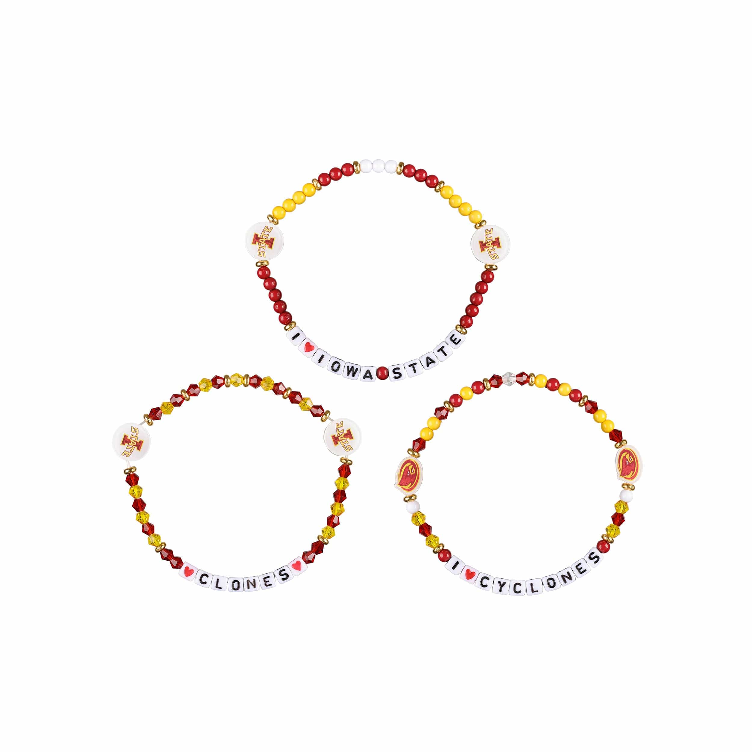 Iowa State Cyclones NCAA 3 Pack Friendship Bracelet - Image 3