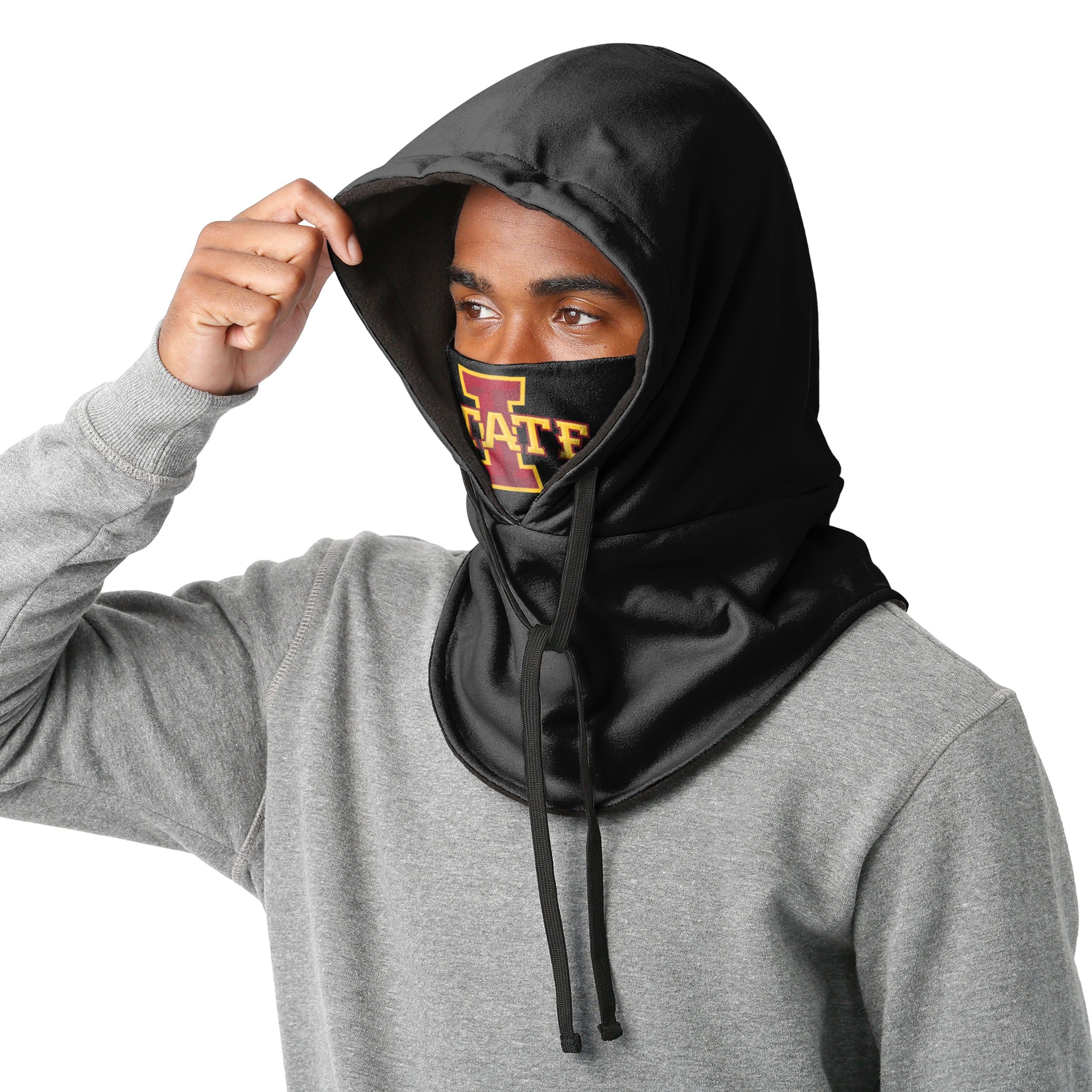 Iowa State Cyclones NCAA Black Drawstring Hooded Gaiter - Image 3