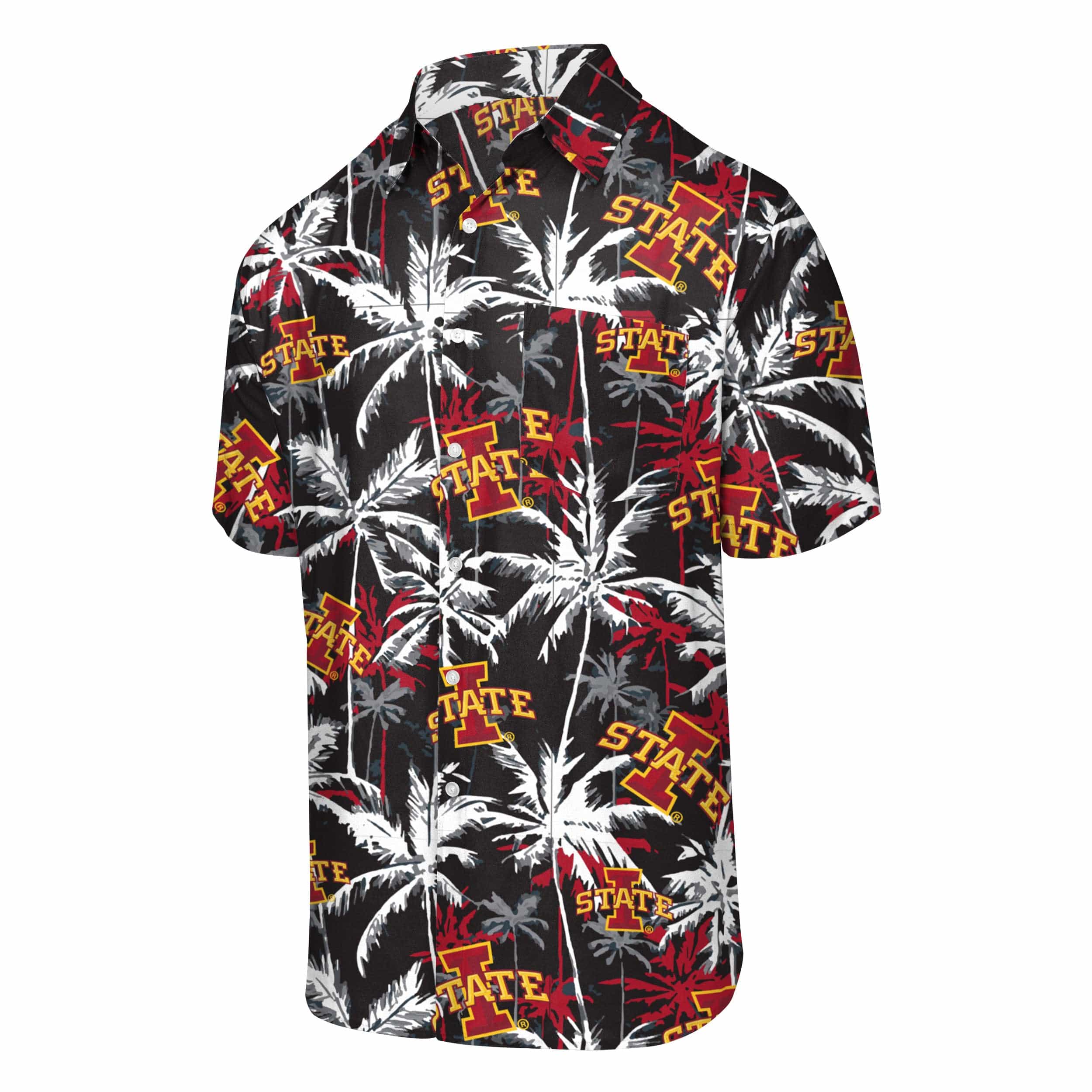 Iowa State Cyclones NCAA Mens Black Floral Button Up Shirt - Image 4