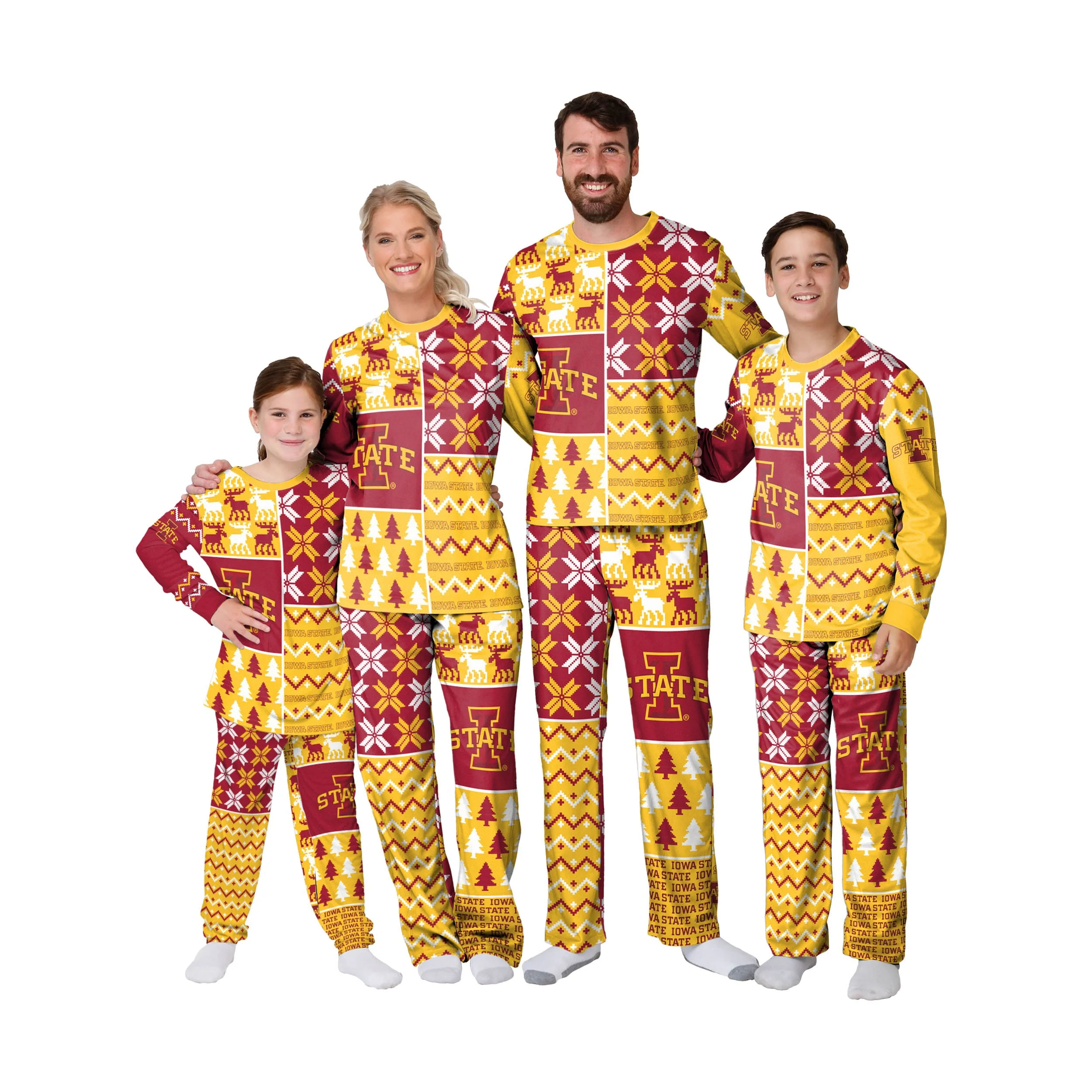 Iowa State Cyclones NCAA Busy Block Family Holiday Pajamas