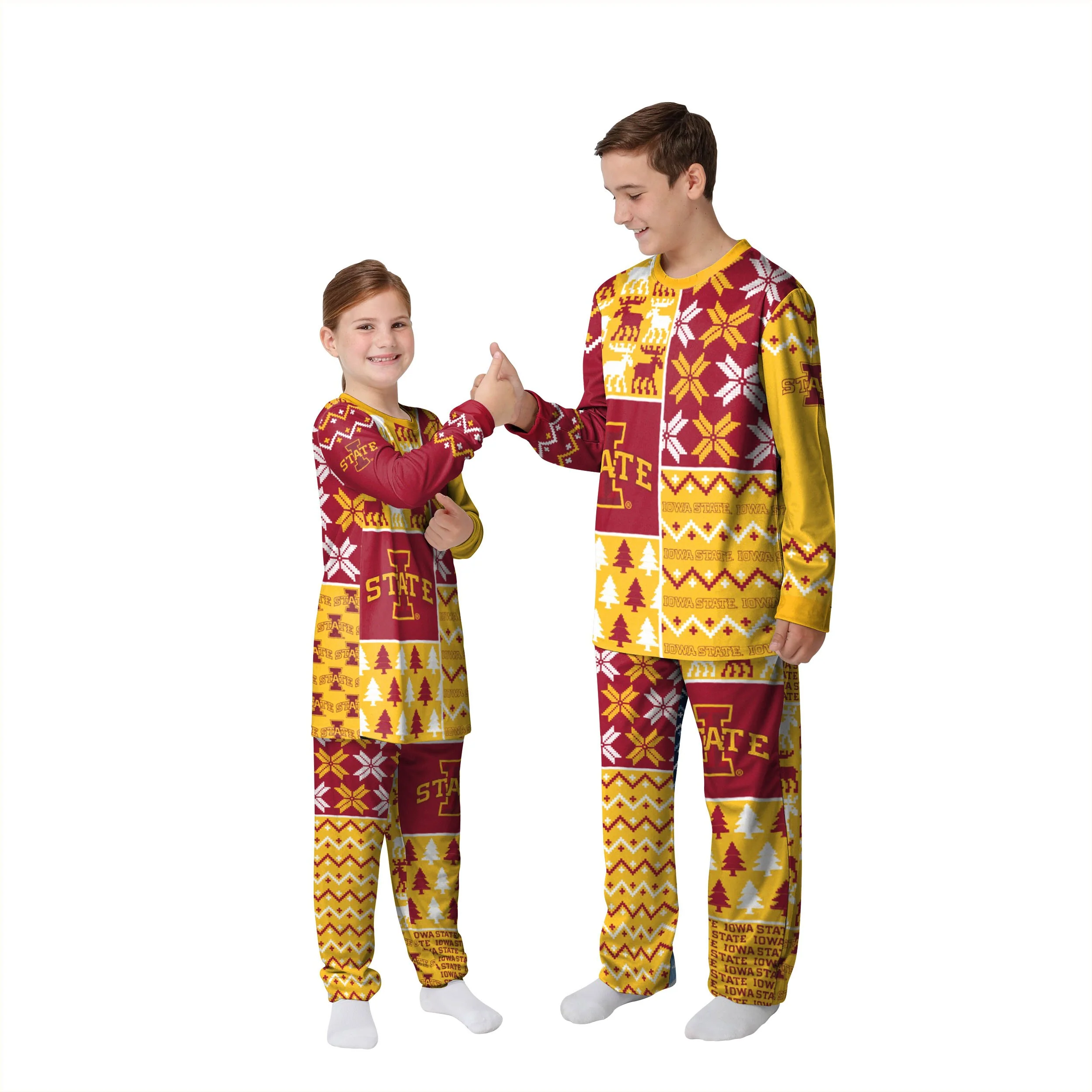 Iowa State Cyclones NCAA Busy Block Family Holiday Pajamas - Image 4