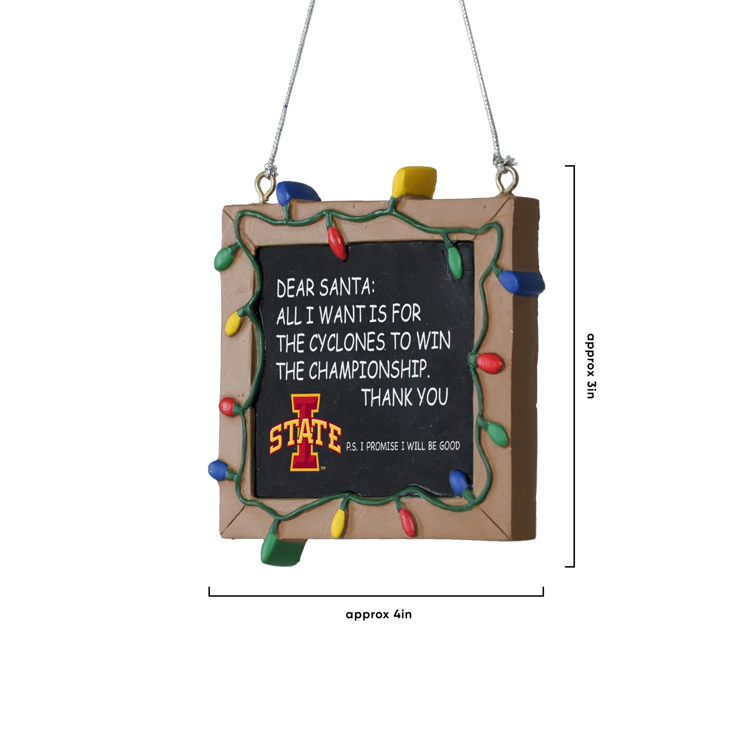 Iowa State Cyclones NCAA Chalkboard Sign Ornament - Image 3