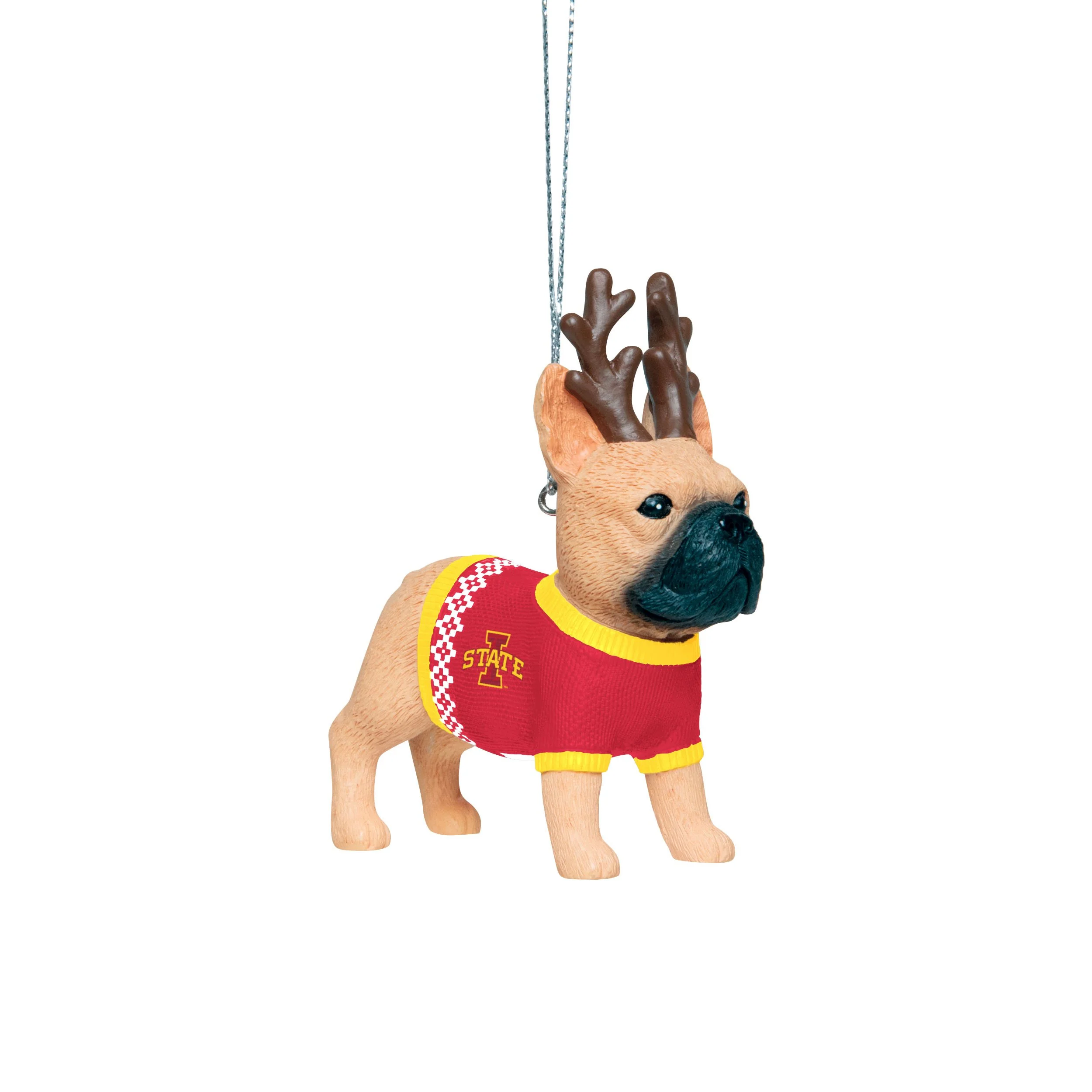 Iowa State Cyclones NCAA French Bulldog Wearing Sweater Ornament