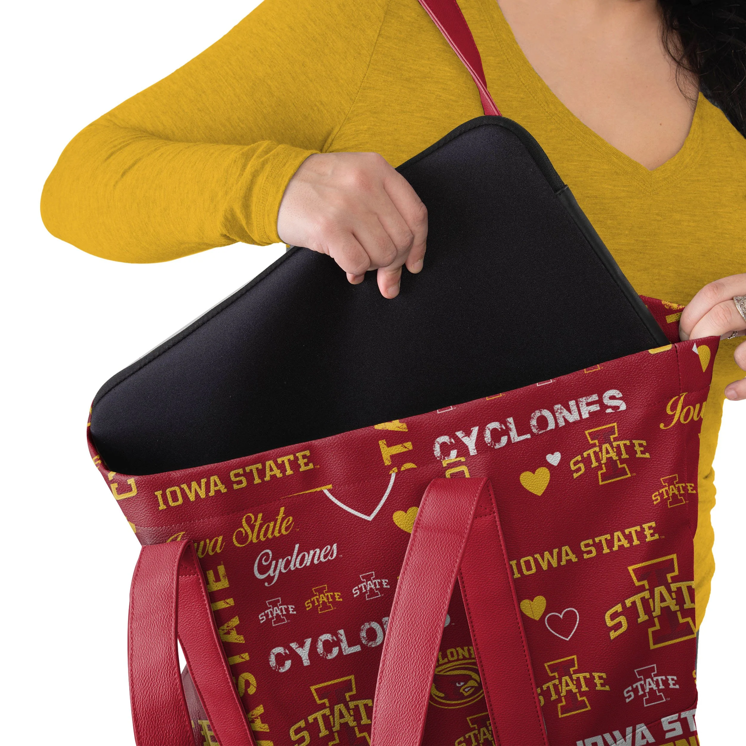Iowa State Cyclones NCAA Logo Love Tote Bag - Image 3