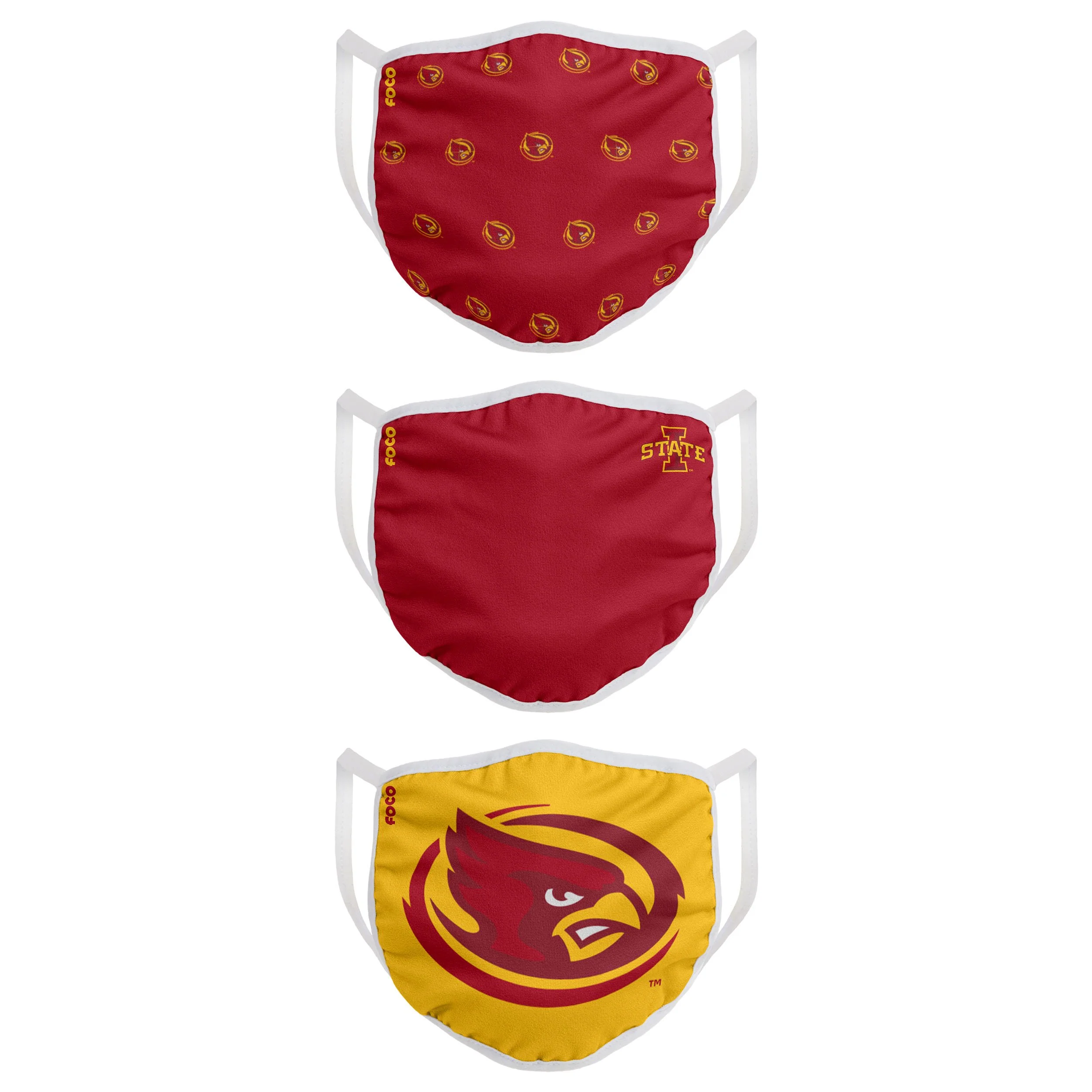 Iowa State Cyclones NCAA Mascot 3 Pack Face Cover - Image 2