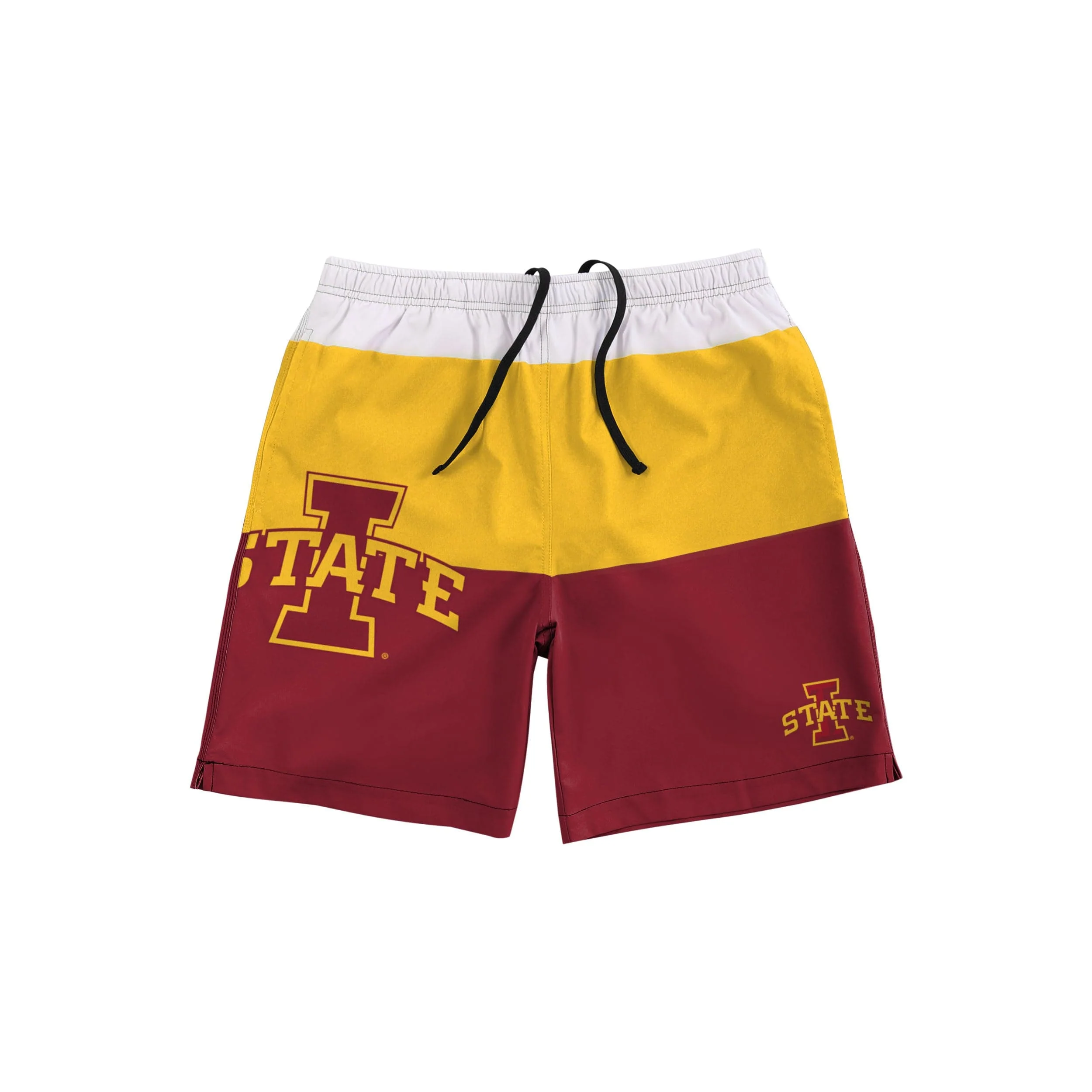Iowa State Cyclones NCAA Mens 3 Stripe Big Logo Swimming Trunks - Image 4