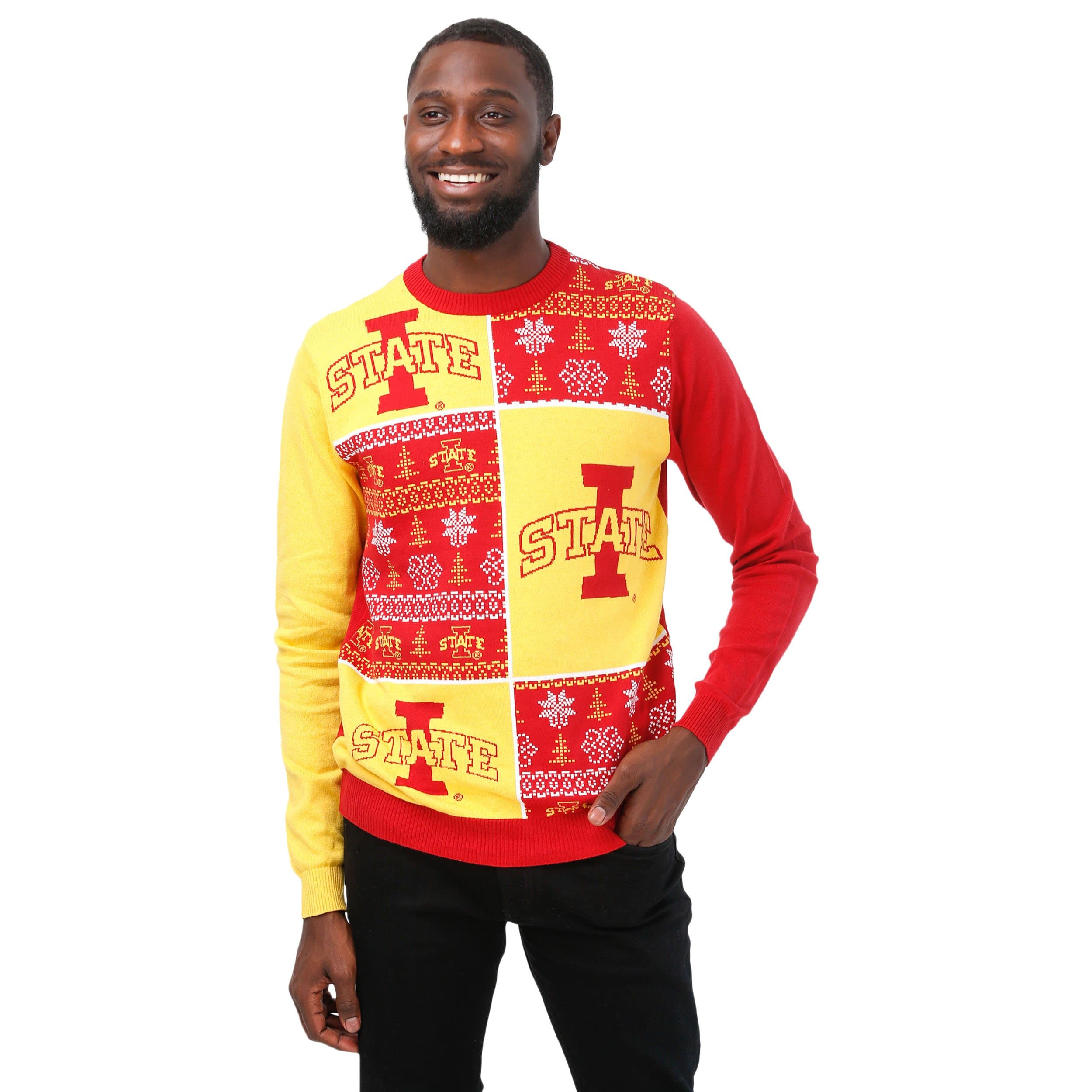 Iowa State Cyclones NCAA Mens Busy Block Snowfall Sweater - Image 2