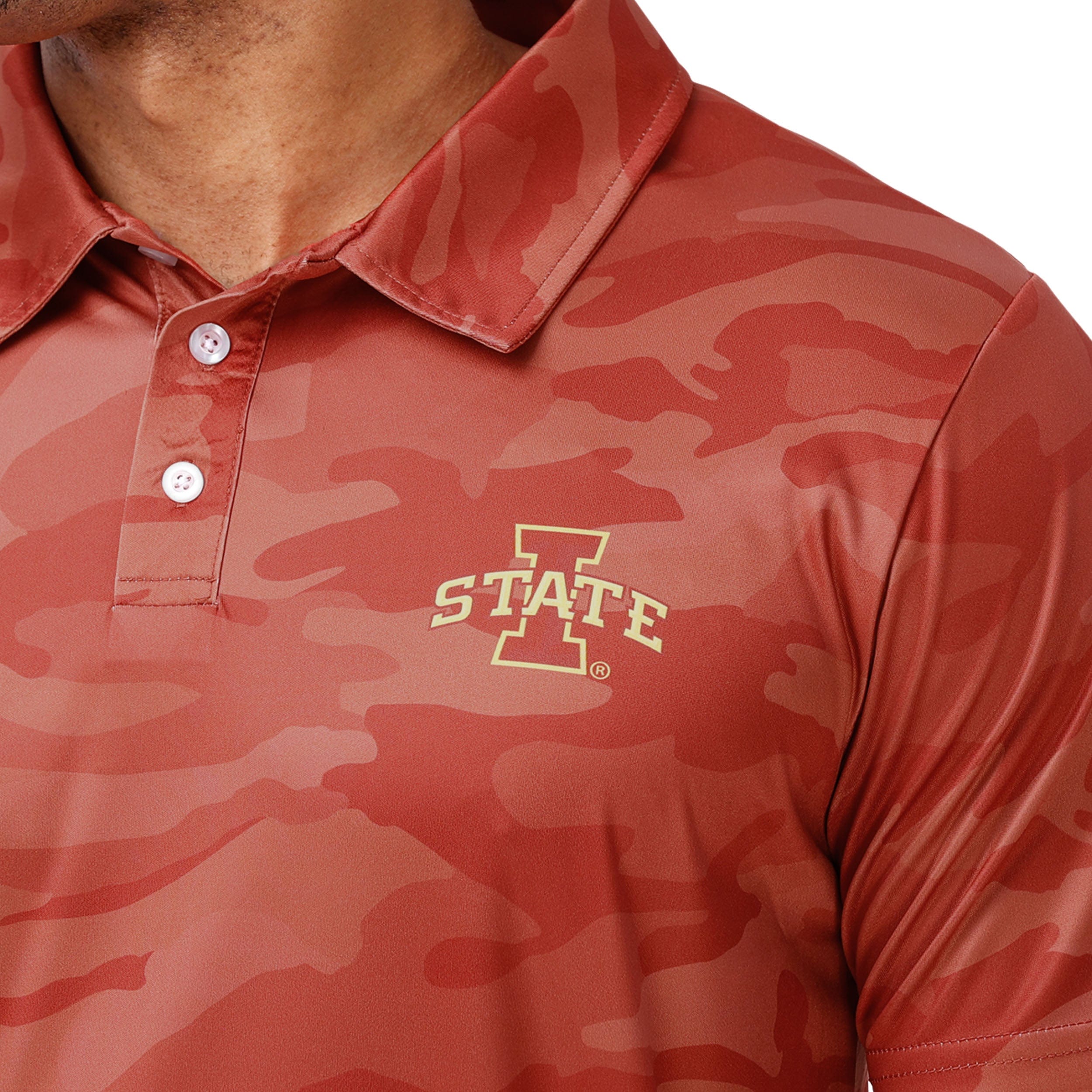 Iowa State Cyclones NCAA Mens Color Camo Polyester Polo - Image 4
